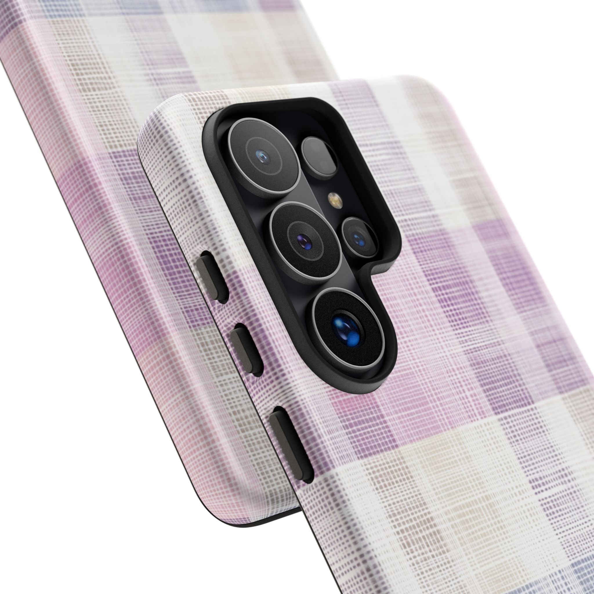 Pink Plaid Phone Case, Trendy Accessories, Birthday, Everyday Use, Tough Cases