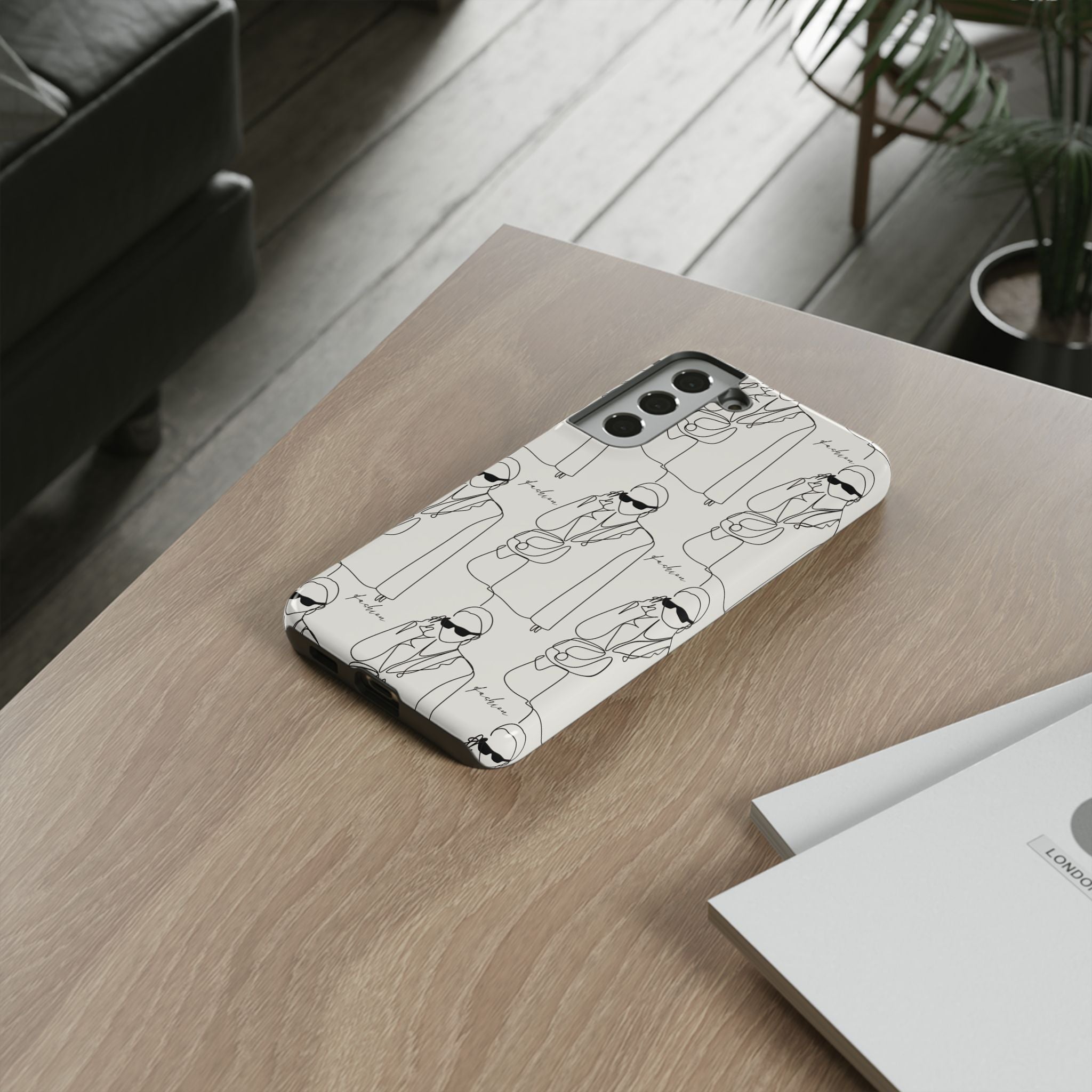 Fashion Sketch Phone Case — Minimalist Chic Designer Pattern