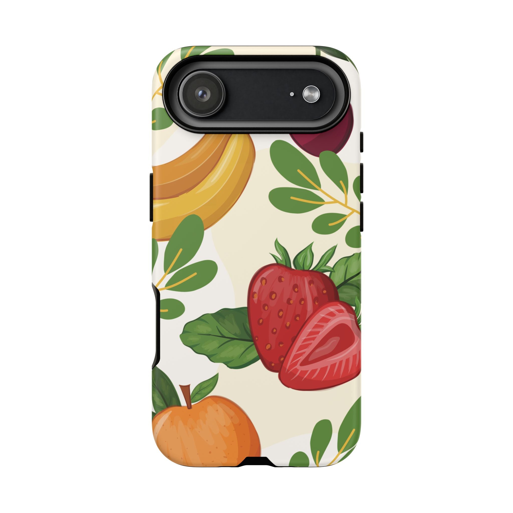 Fruit Pattern Tough Case — Floral Strawberry & Banana Phone Cover