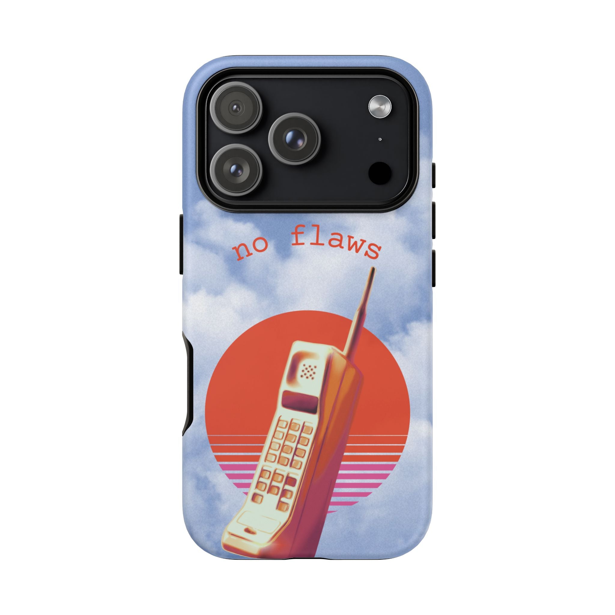 Retro “No Flaws” Phone Tough Case — Vintage 90s Aesthetic Protective Phone Case