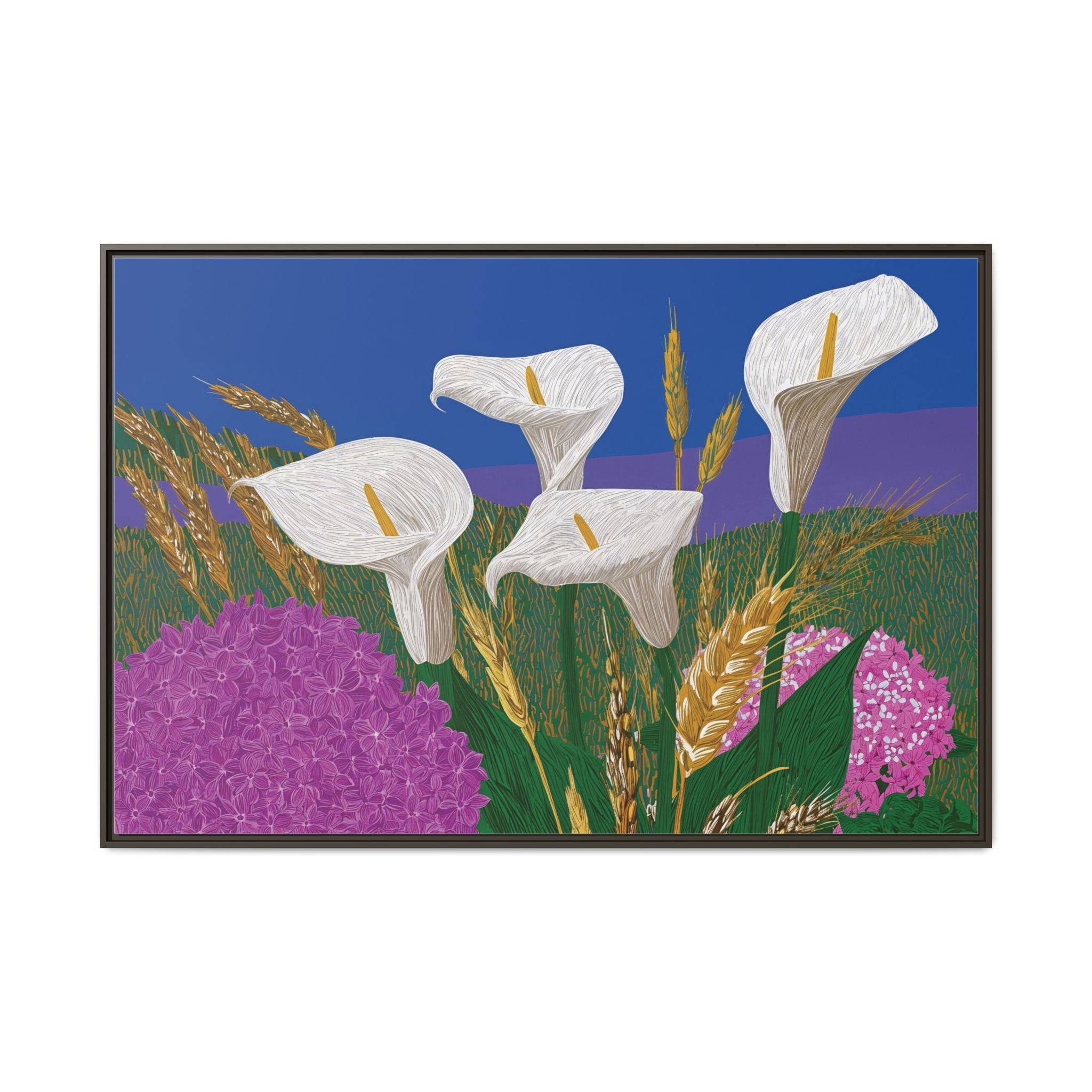 Framed Calla Lily Canvas Print — Matte Floral Wall Art