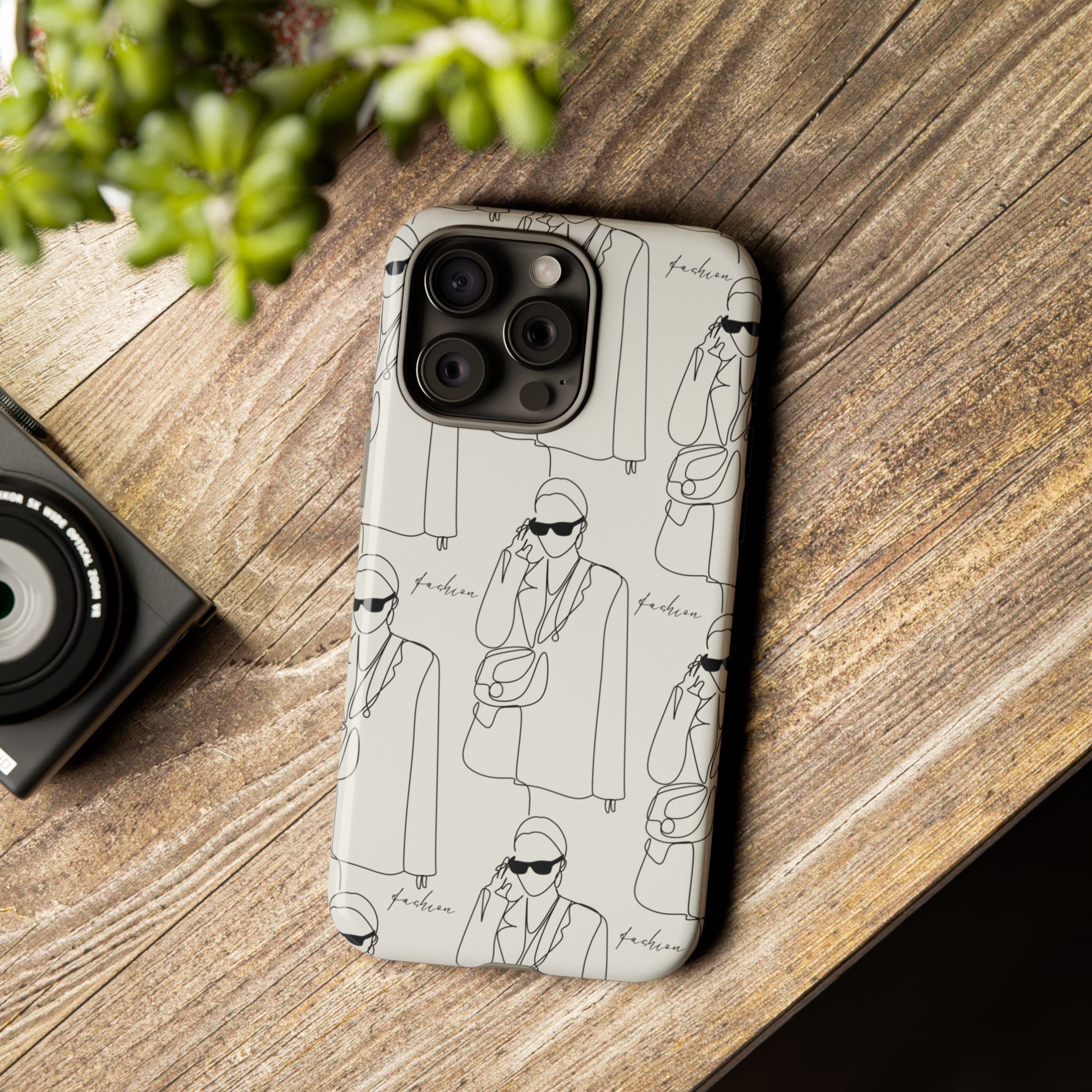 Fashion Sketch Phone Case — Minimalist Chic Designer Pattern