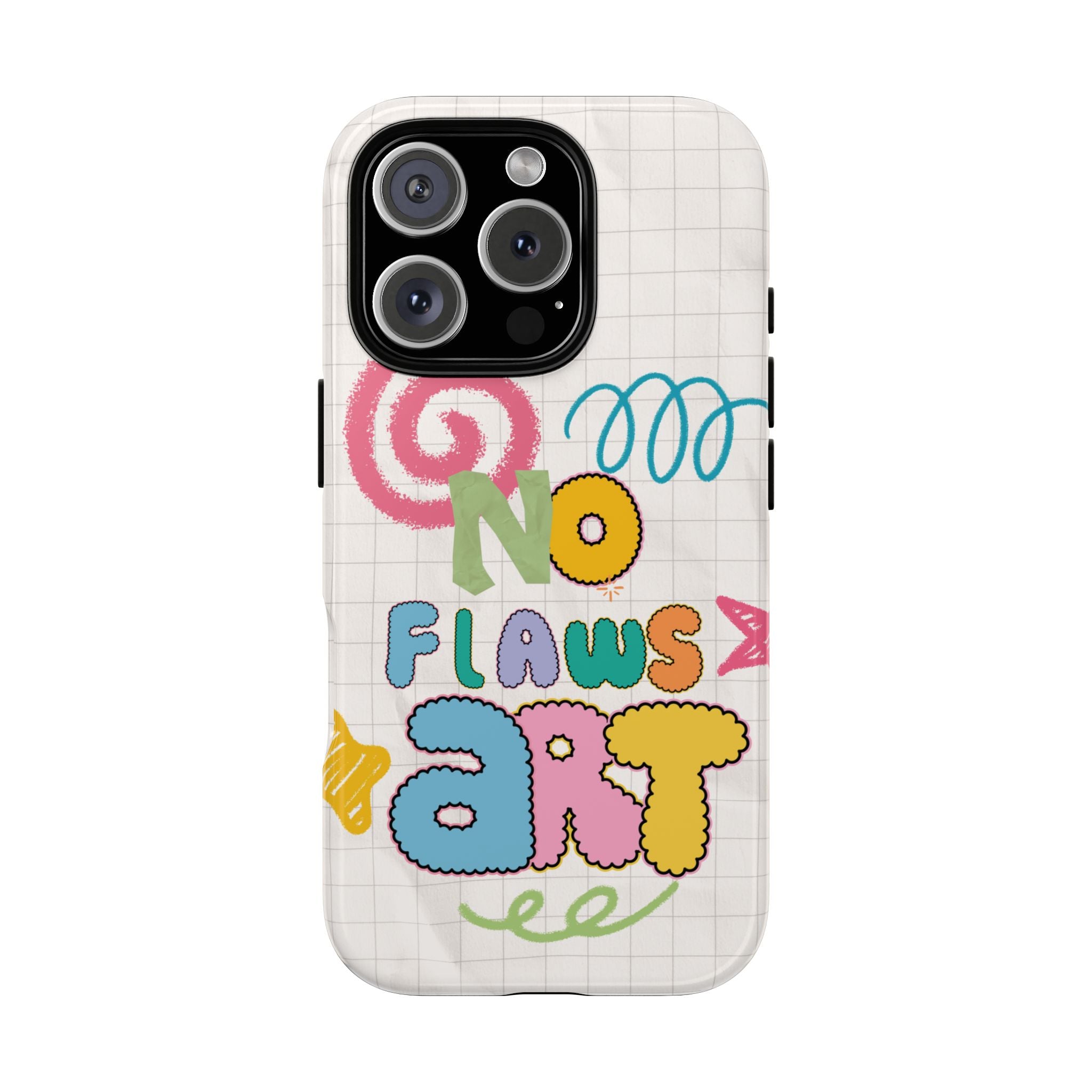 No Flaws Art Phone Case – Cute Doodle Protective Phone Cover