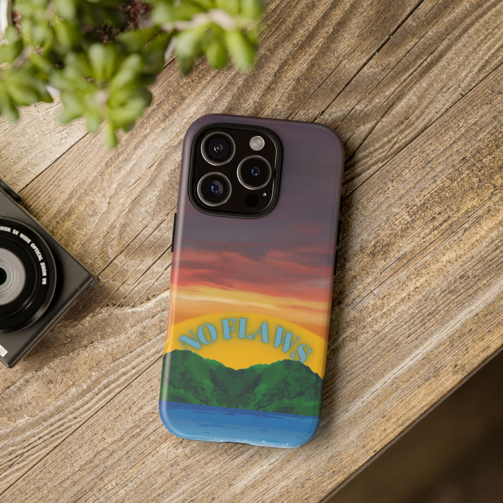 Sunset 'No Flaws' Tough Phone Case — Tropical Beach Protective Cover