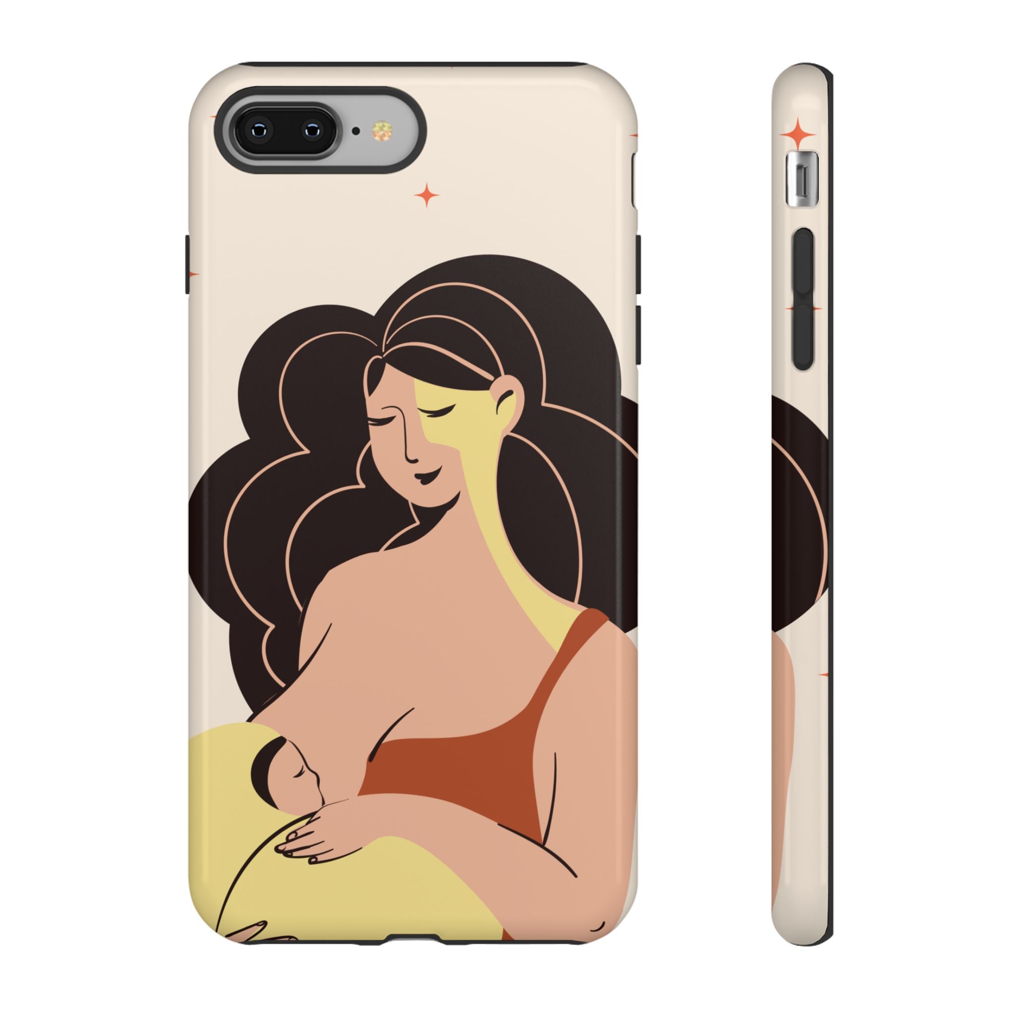 Mother Nursing Baby Illustration, Soft Pastel Mom & Child Protective Cover