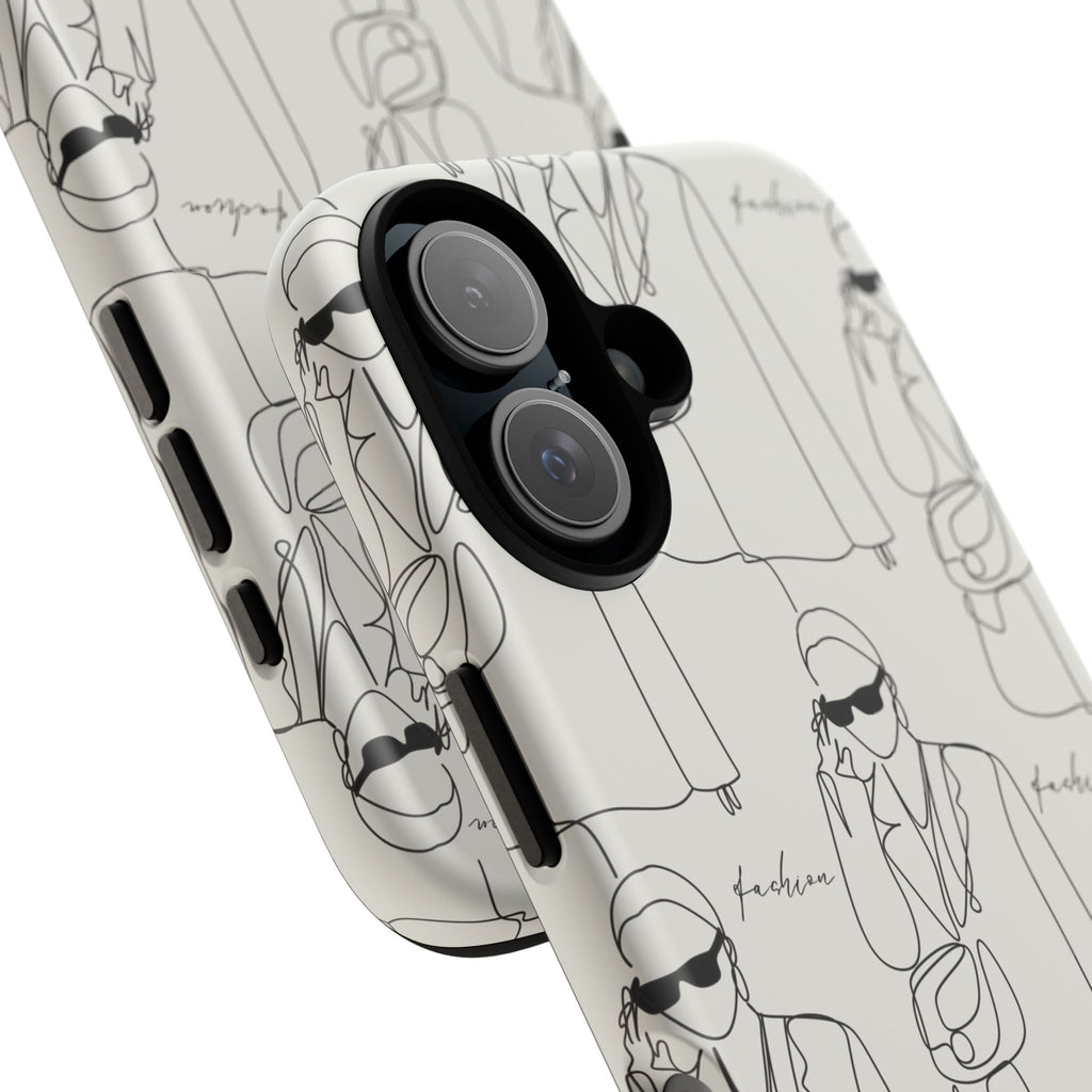 Fashion Sketch Phone Case — Minimalist Chic Designer Pattern