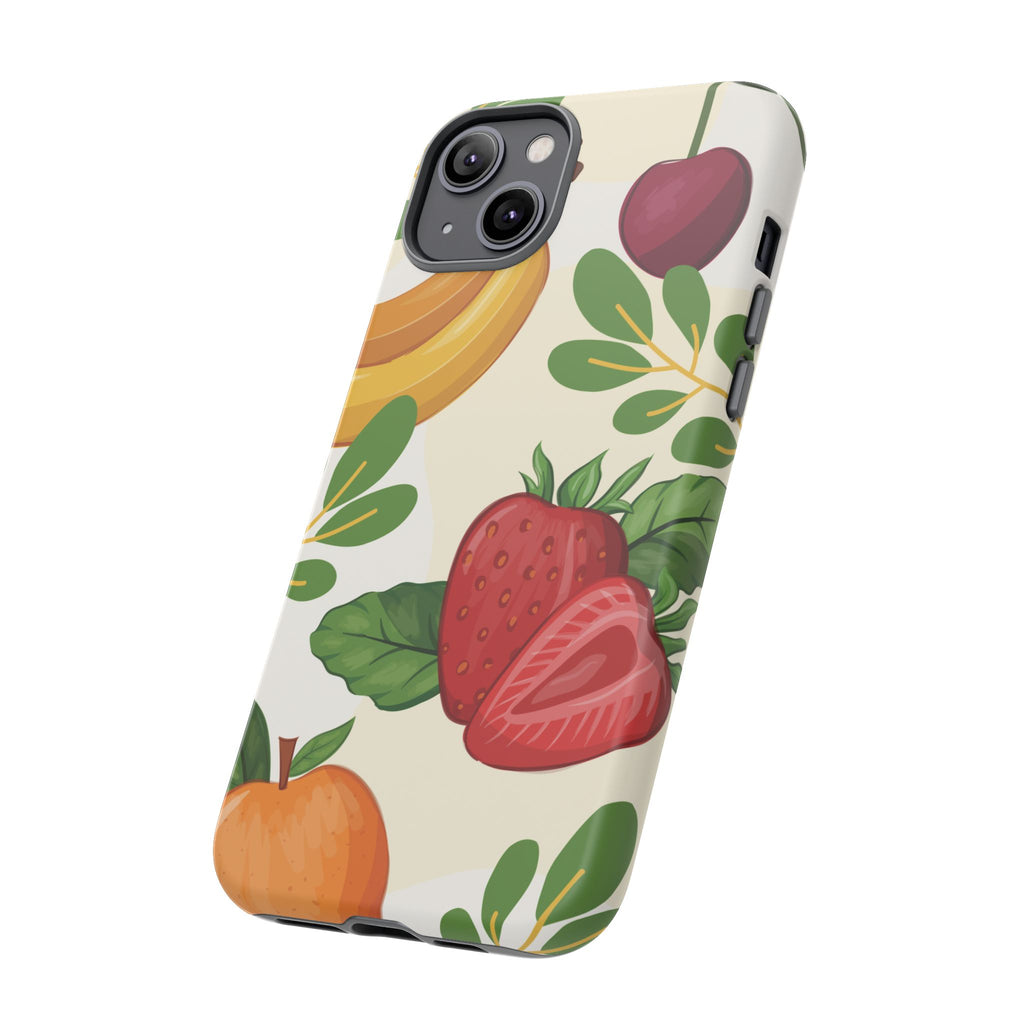 Fruit Pattern Tough Case — Floral Strawberry & Banana Phone Cover