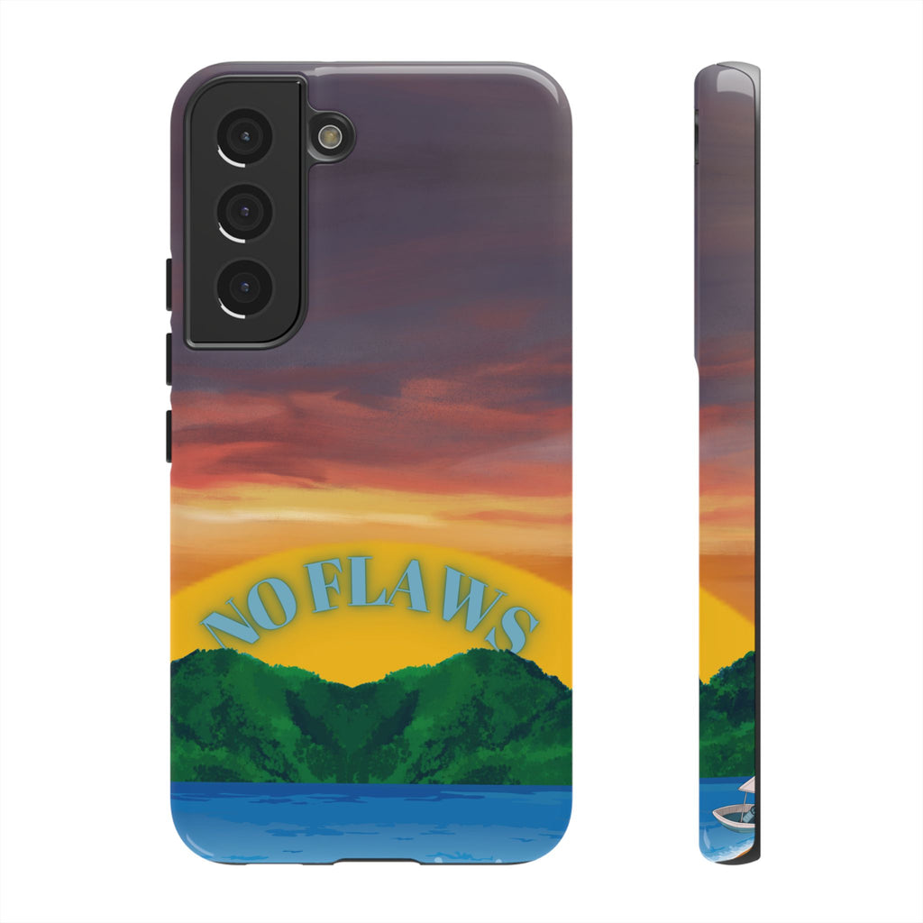 Sunset 'No Flaws' Tough Phone Case — Tropical Beach Protective Cover