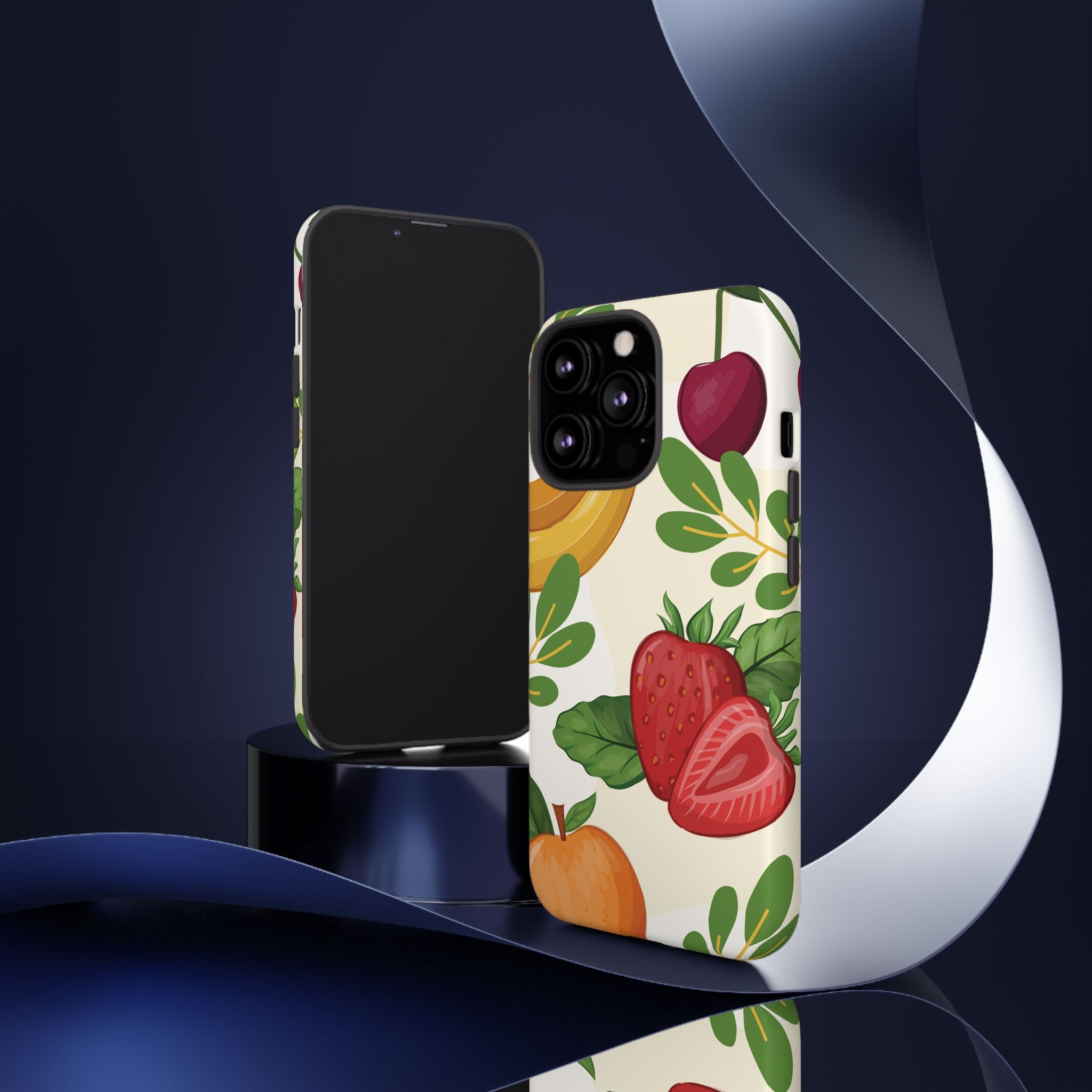 Fruit Pattern Tough Case — Floral Strawberry & Banana Phone Cover