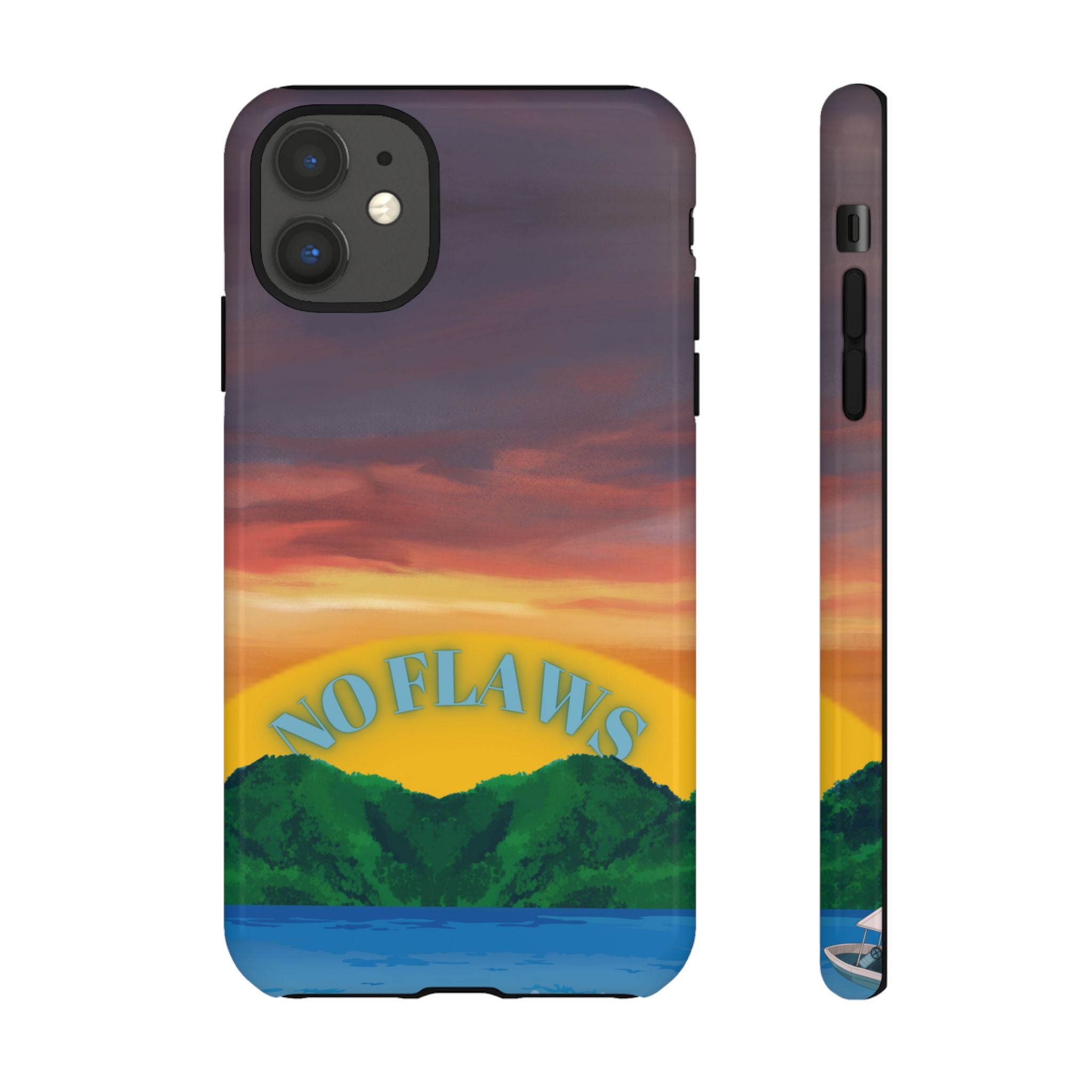 Sunset 'No Flaws' Tough Phone Case — Tropical Beach Protective Cover