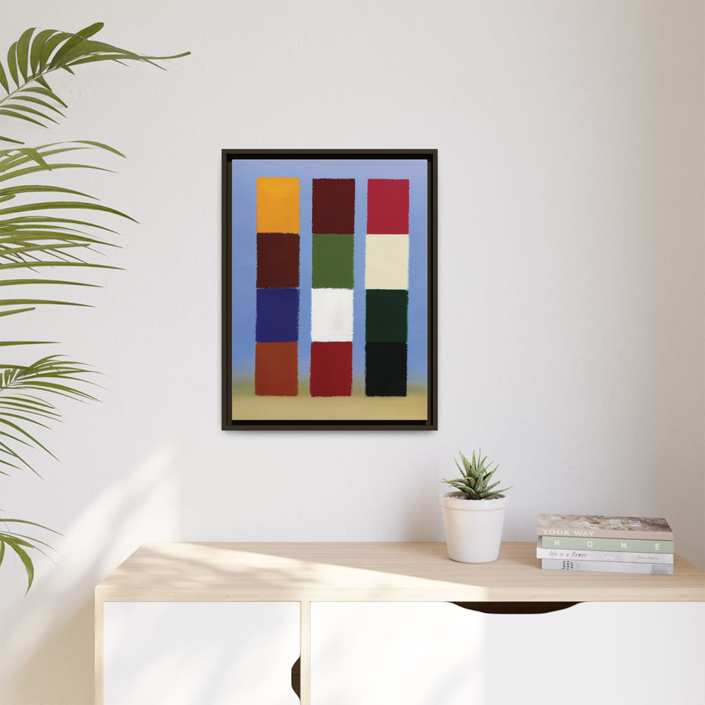 Framed Matte Canvas - Abstract Color Block Wall Art