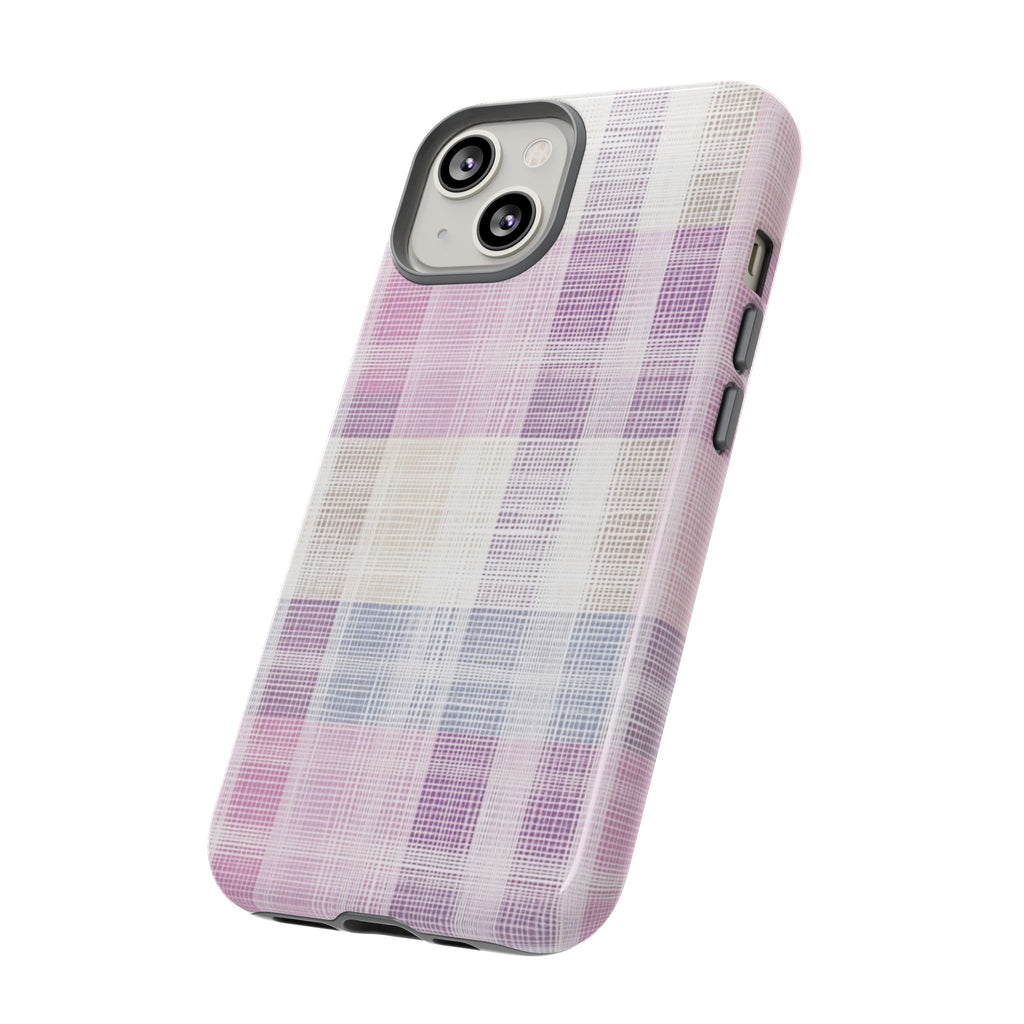 Pink Plaid Phone Case, Trendy Accessories, Birthday, Everyday Use, Tough Cases