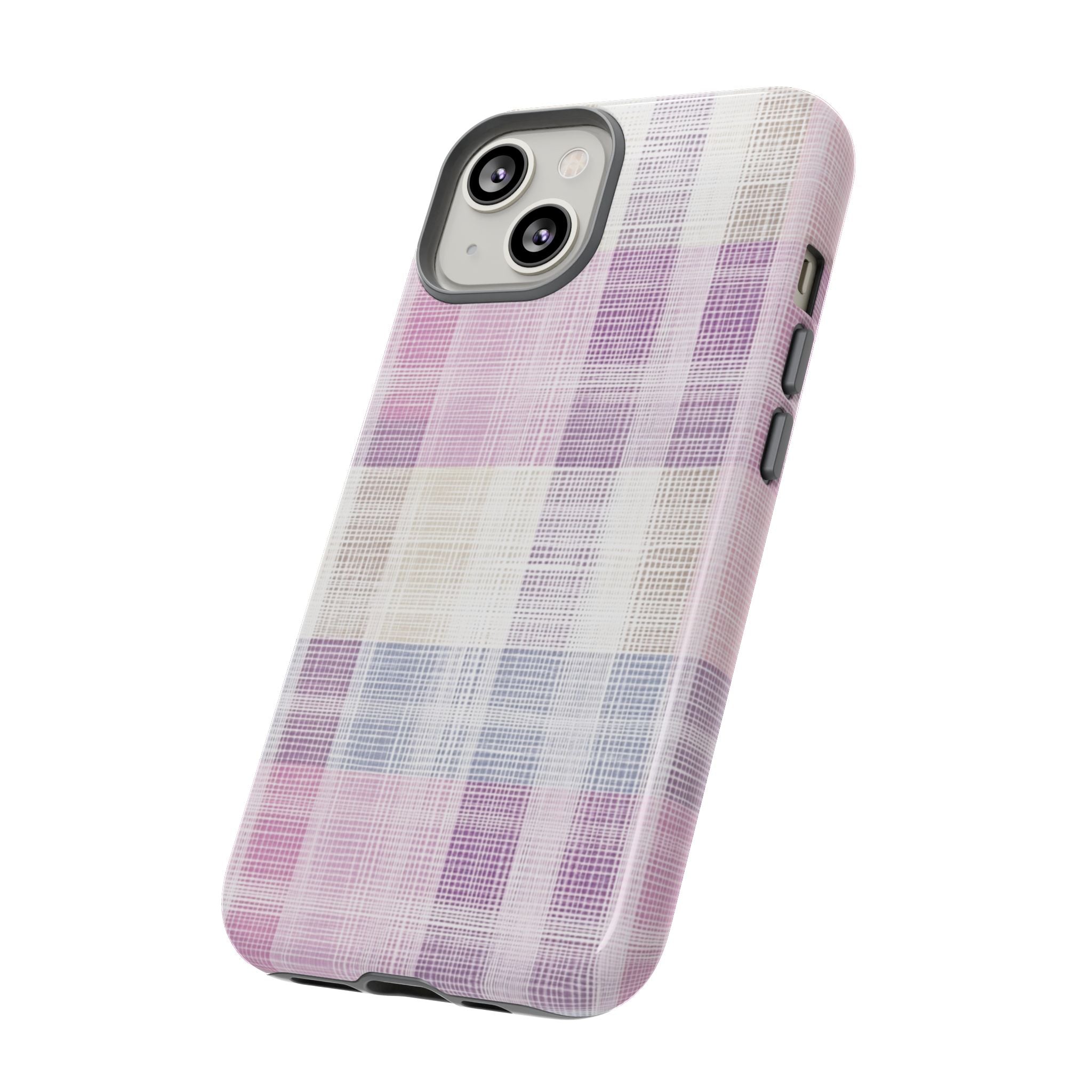 Pink Plaid Phone Case, Trendy Accessories, Birthday, Everyday Use, Tough Cases