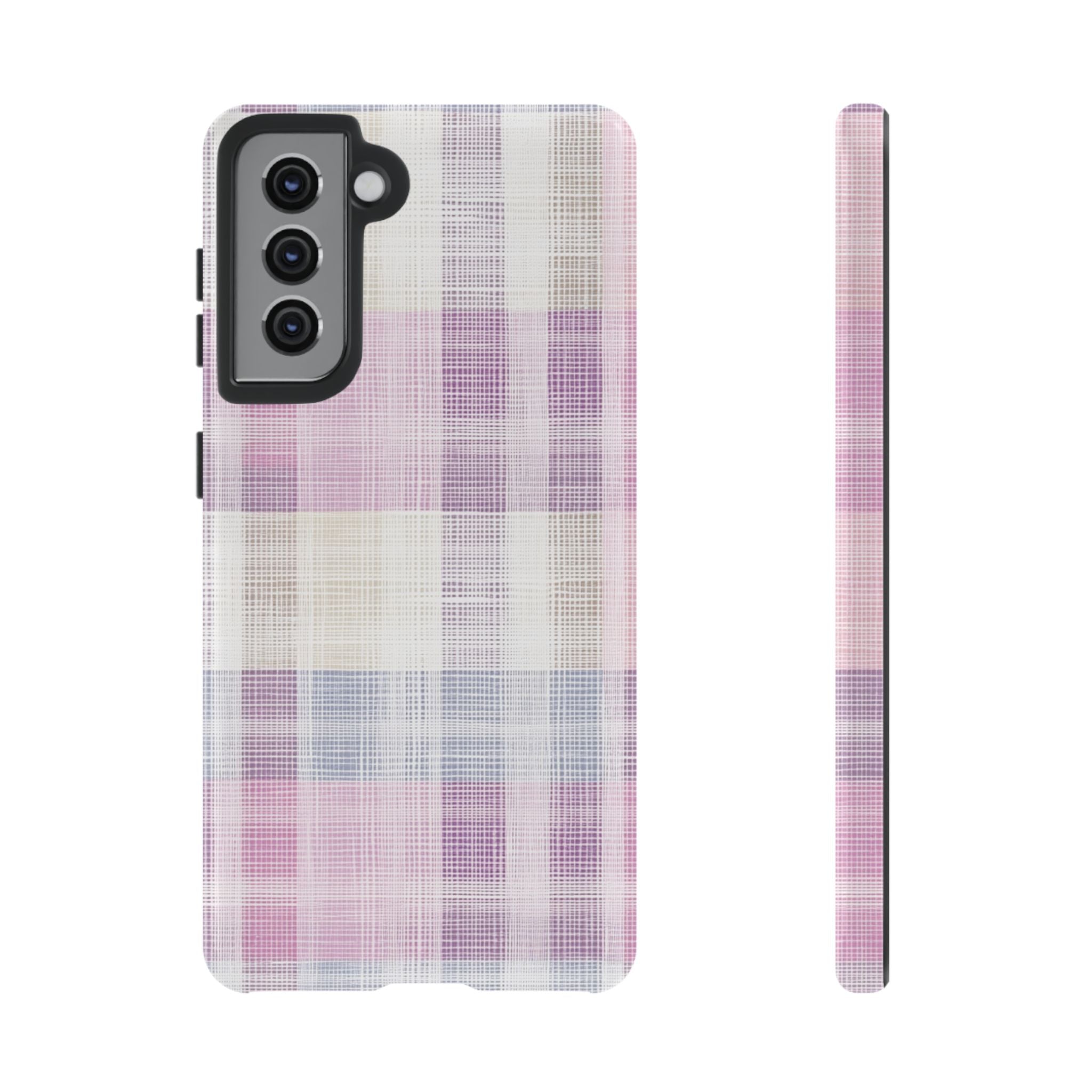 Pink Plaid Phone Case, Trendy Accessories, Birthday, Everyday Use, Tough Cases