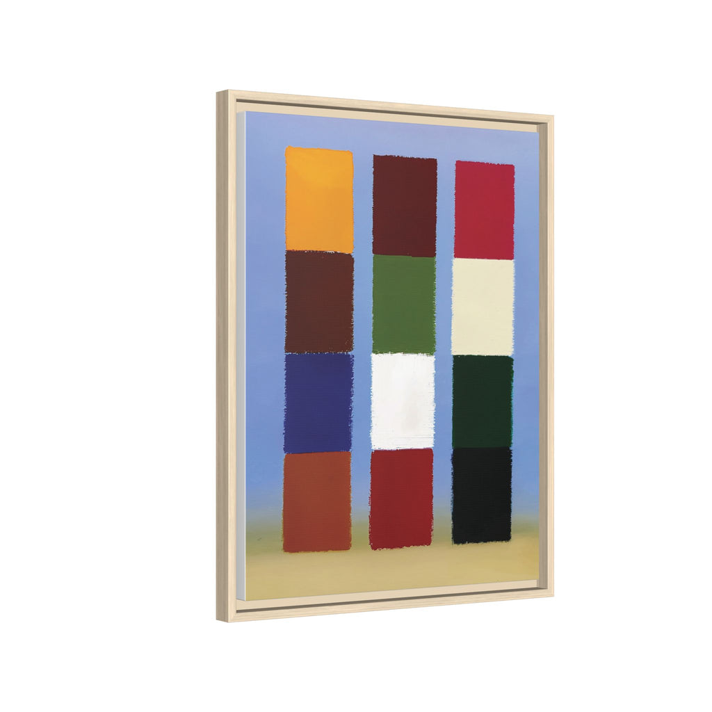 Framed Matte Canvas - Abstract Color Block Wall Art