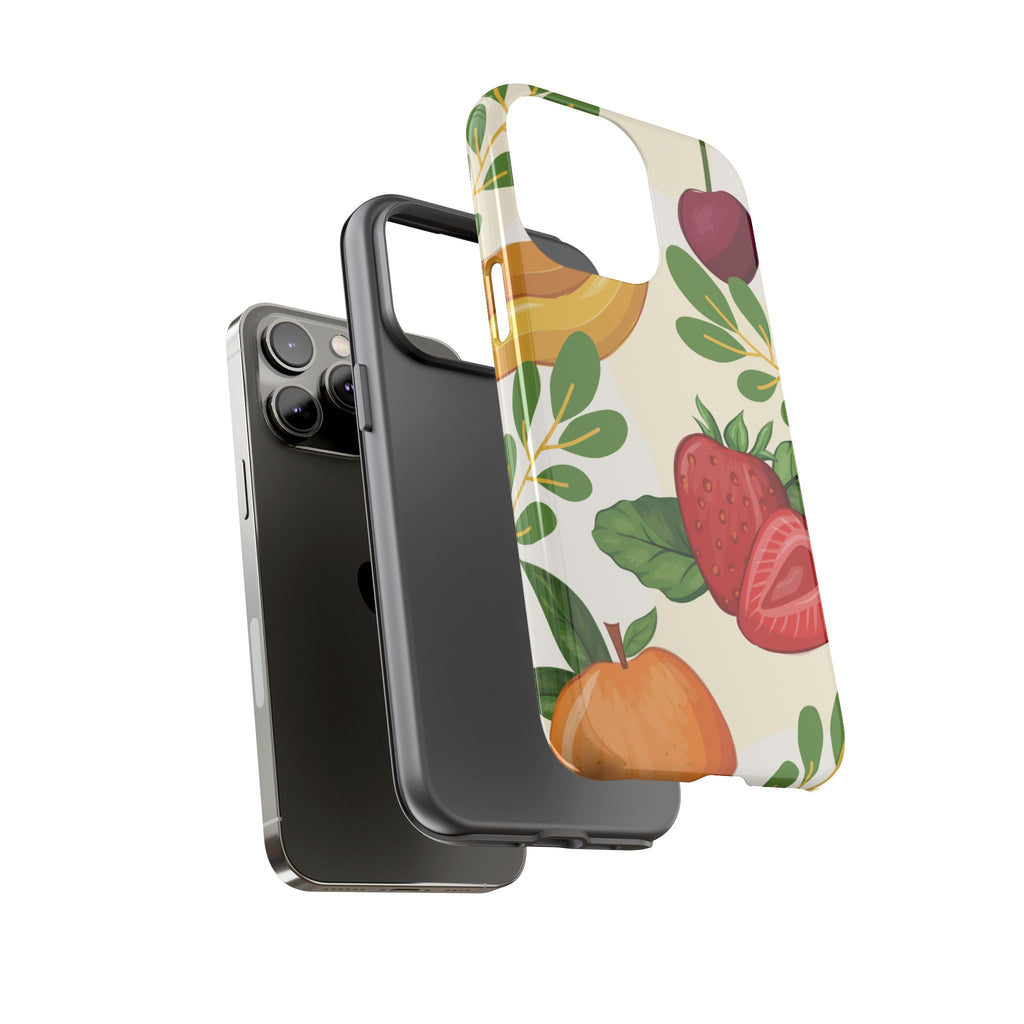 Fruit Pattern Tough Case — Floral Strawberry & Banana Phone Cover