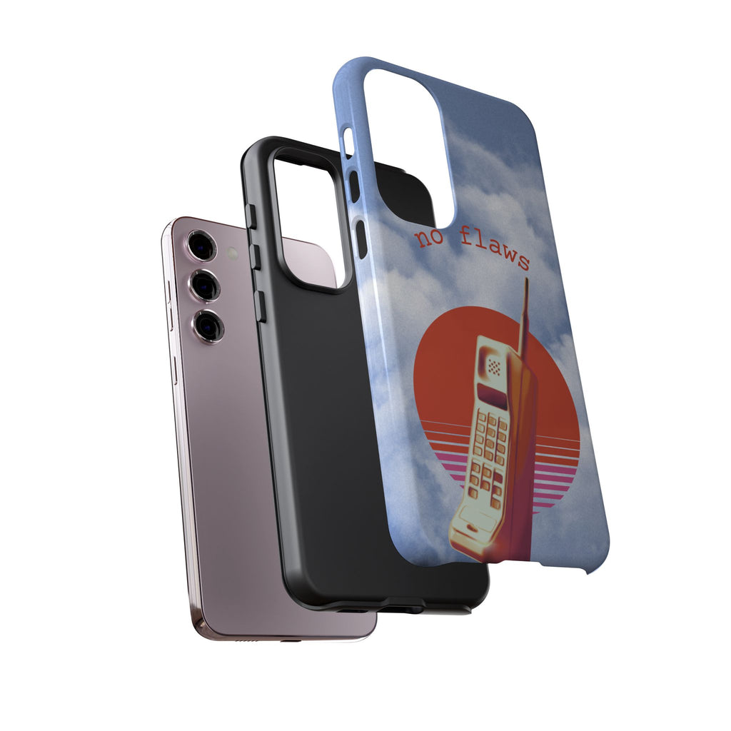 Retro “No Flaws” Phone Tough Case — Vintage 90s Aesthetic Protective Phone Case