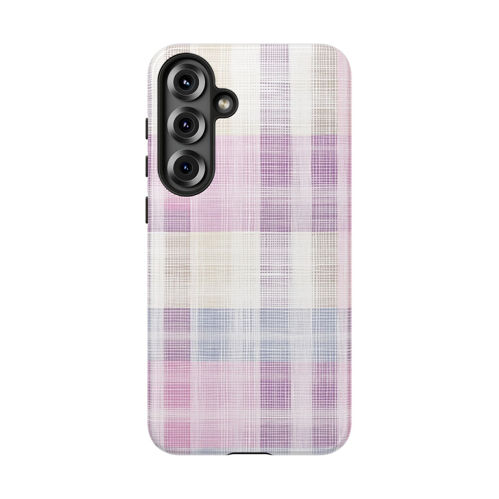 Pink Plaid Phone Case, Trendy Accessories, Birthday, Everyday Use, Tough Cases