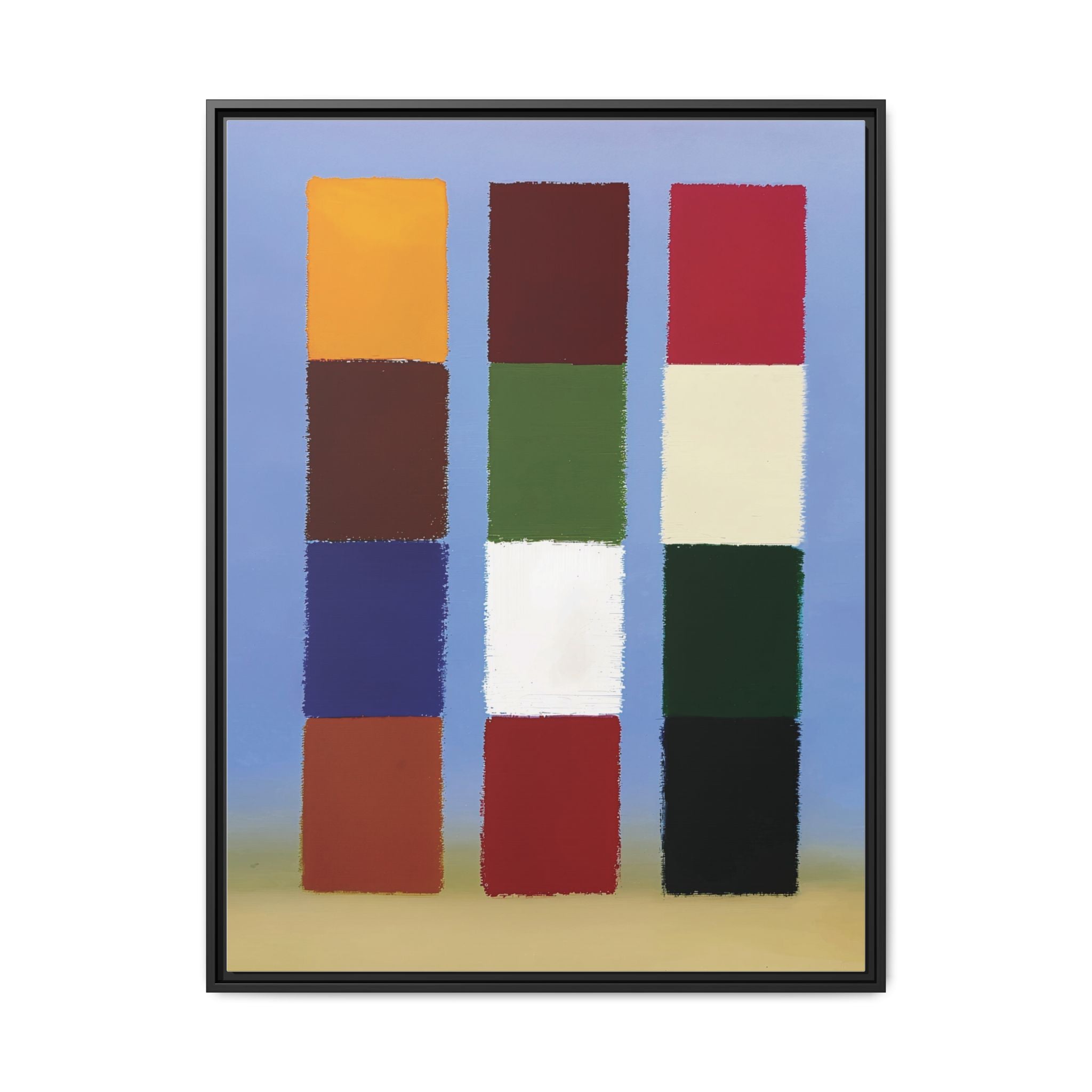 Framed Matte Canvas - Abstract Color Block Wall Art