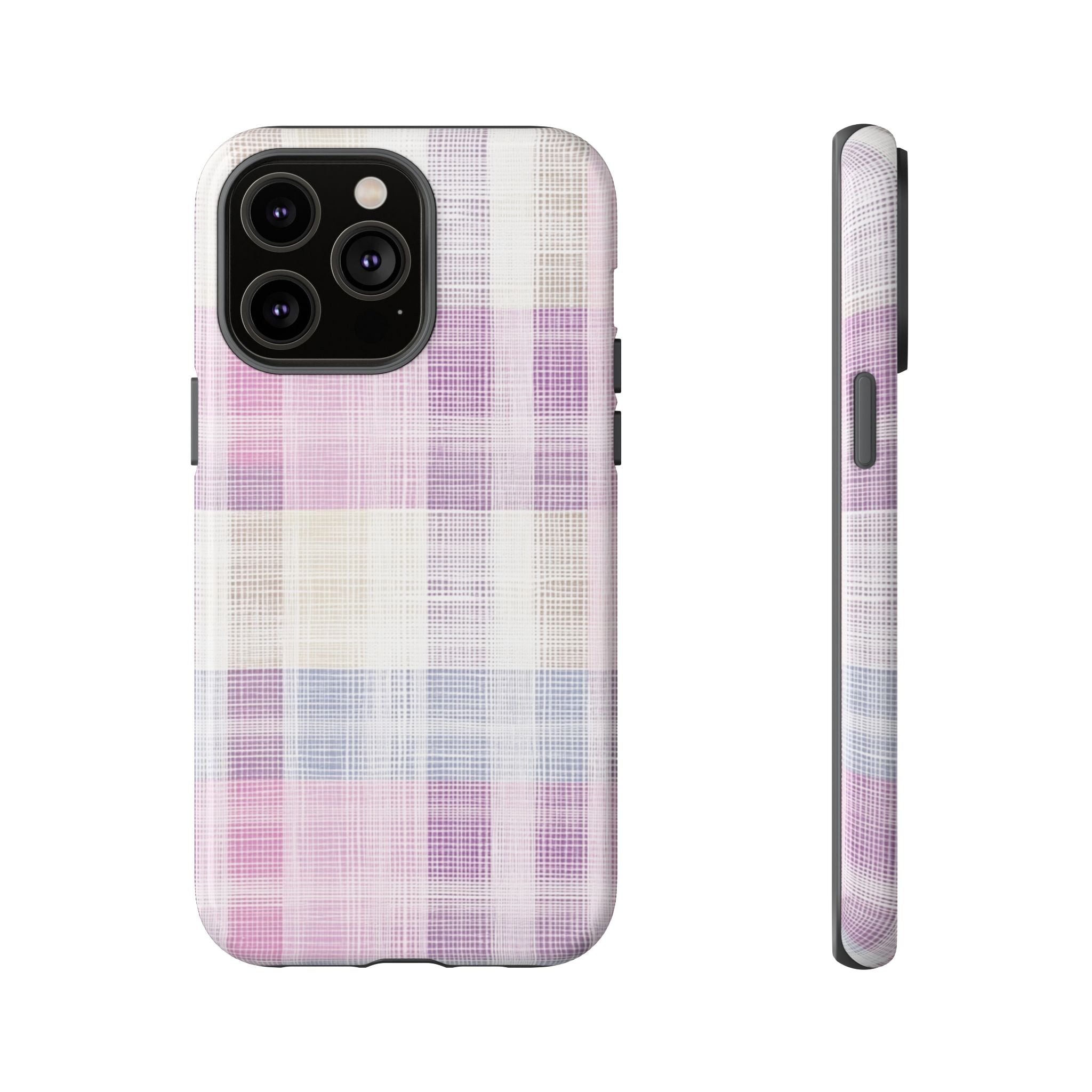 Pink Plaid Phone Case, Trendy Accessories, Birthday, Everyday Use, Tough Cases