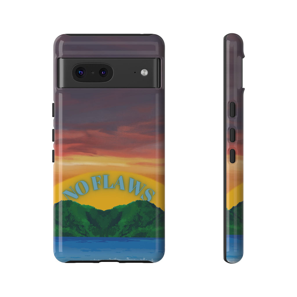 Sunset 'No Flaws' Tough Phone Case — Tropical Beach Protective Cover