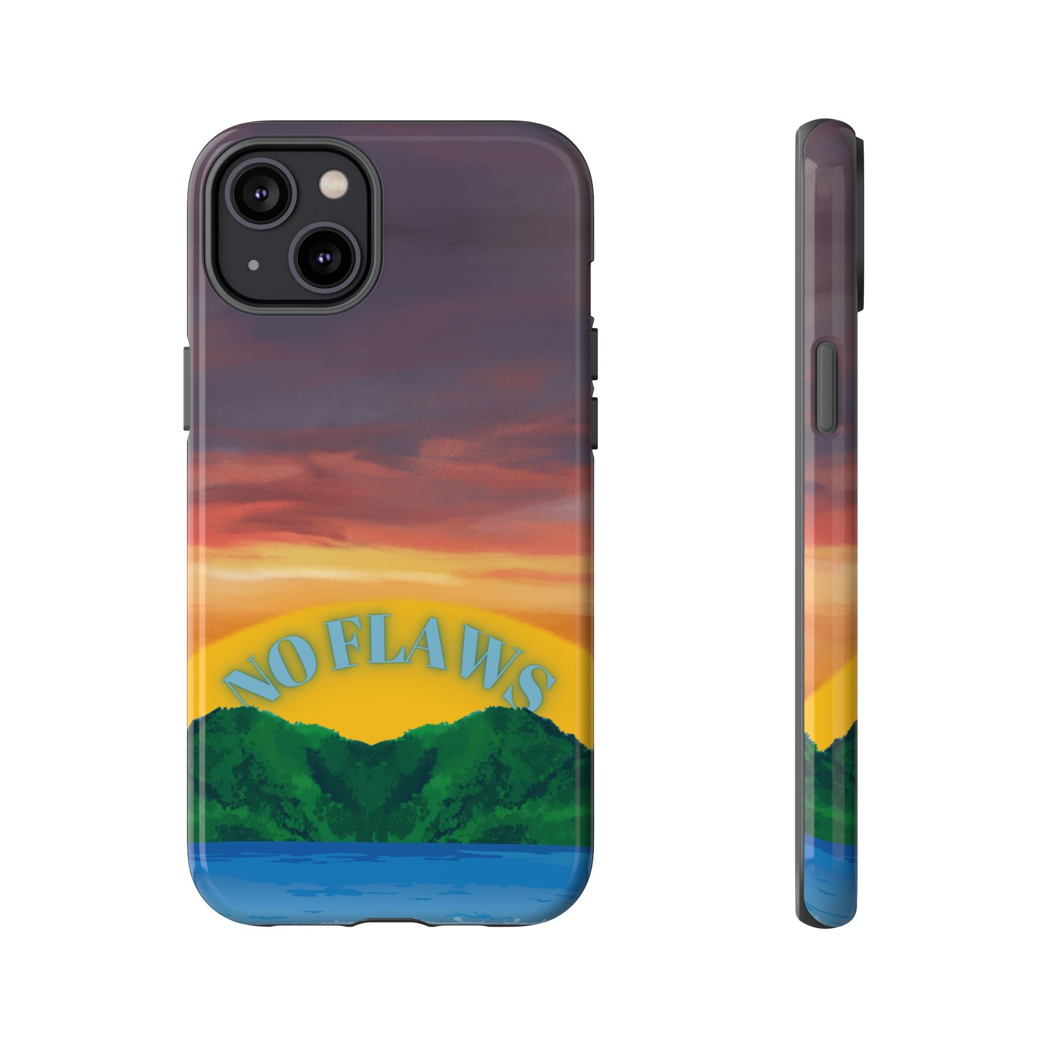 Sunset 'No Flaws' Tough Phone Case — Tropical Beach Protective Cover