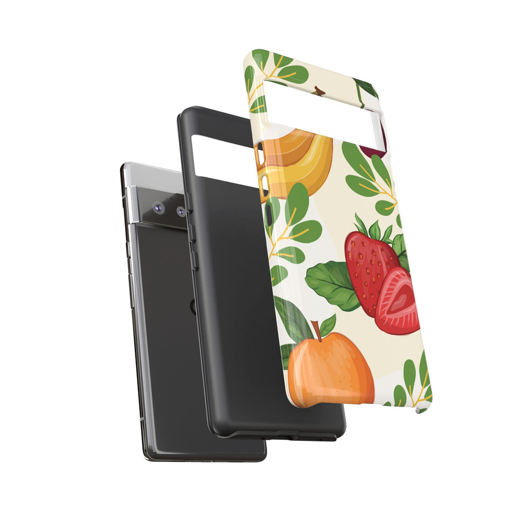 Fruit Pattern Tough Case — Floral Strawberry & Banana Phone Cover