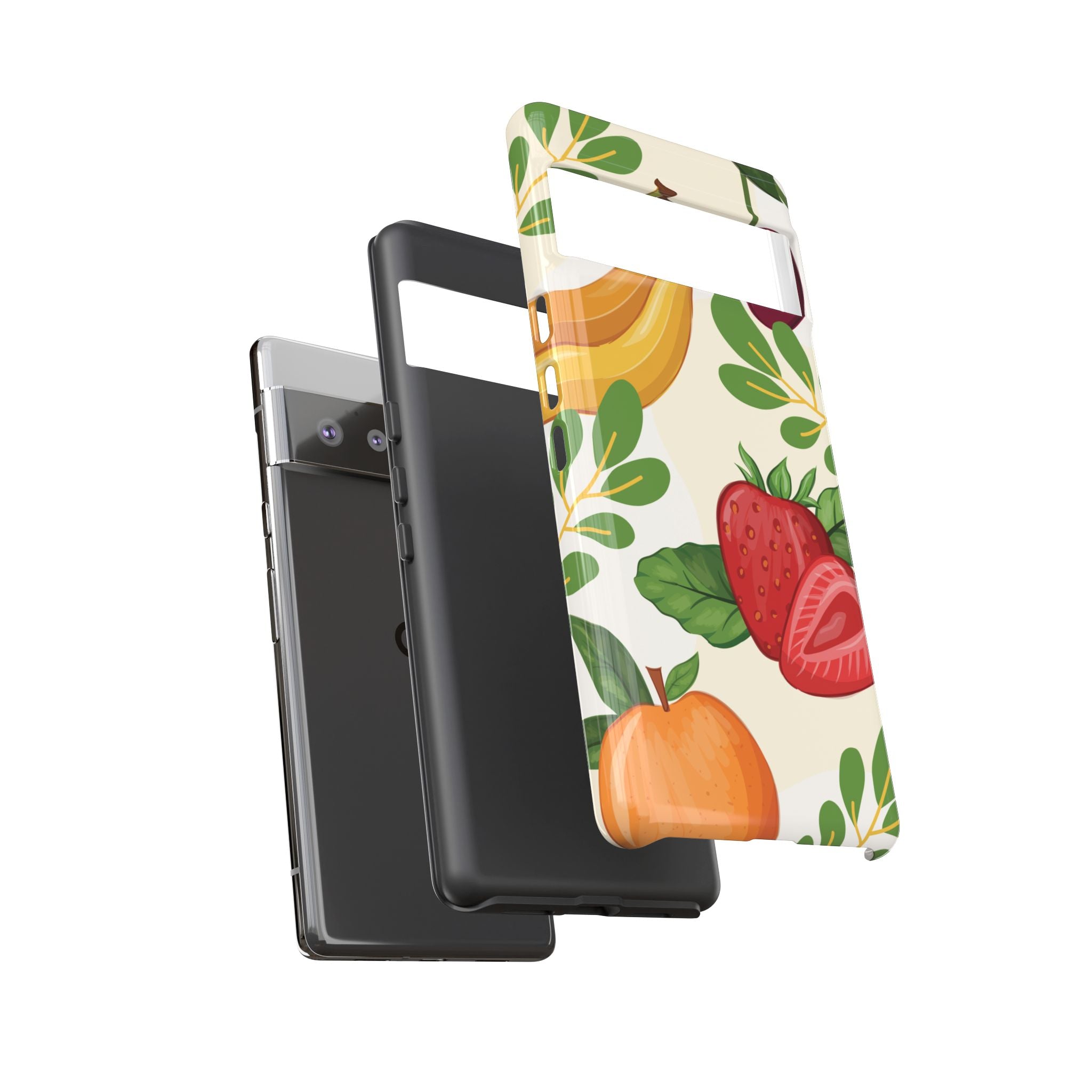 Fruit Pattern Tough Case — Floral Strawberry & Banana Phone Cover
