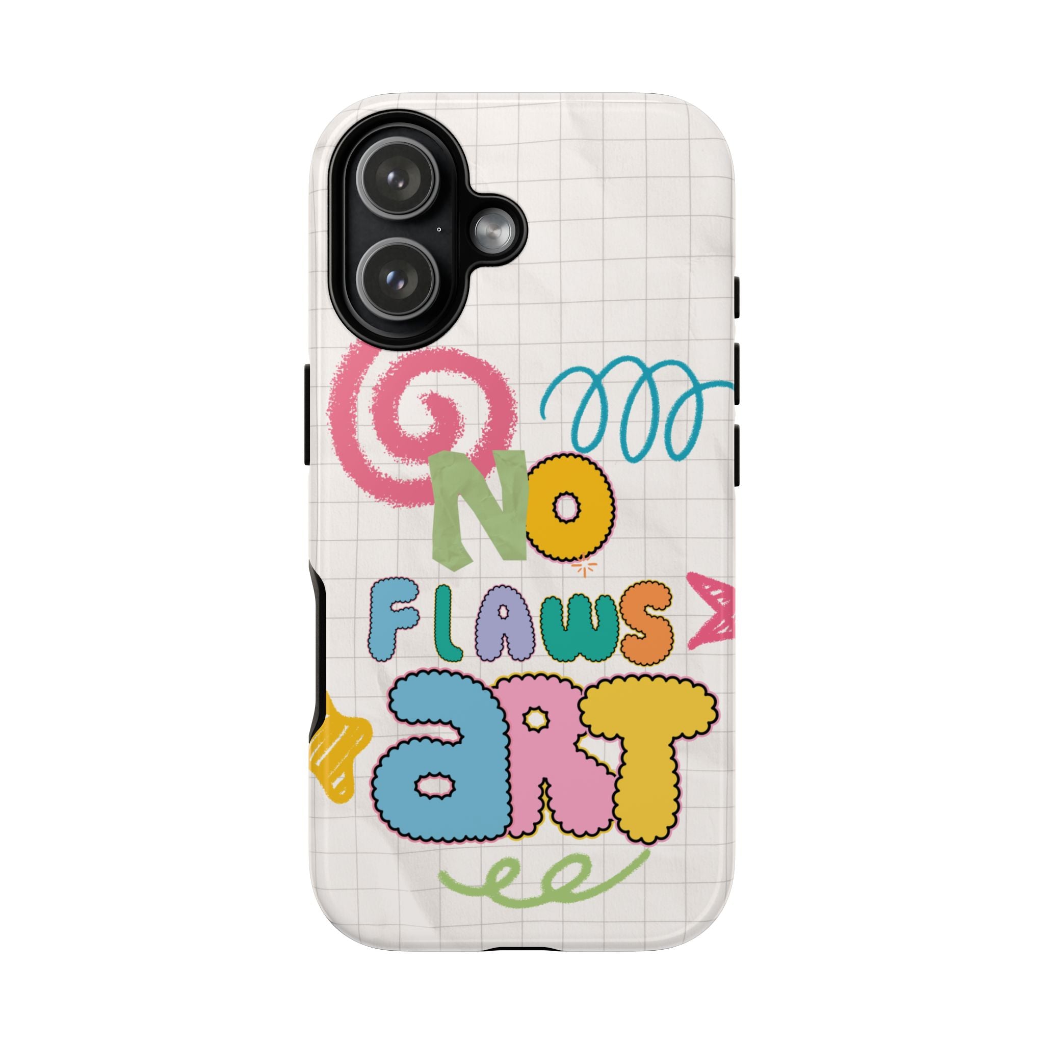 No Flaws Art Phone Case – Cute Doodle Protective Phone Cover