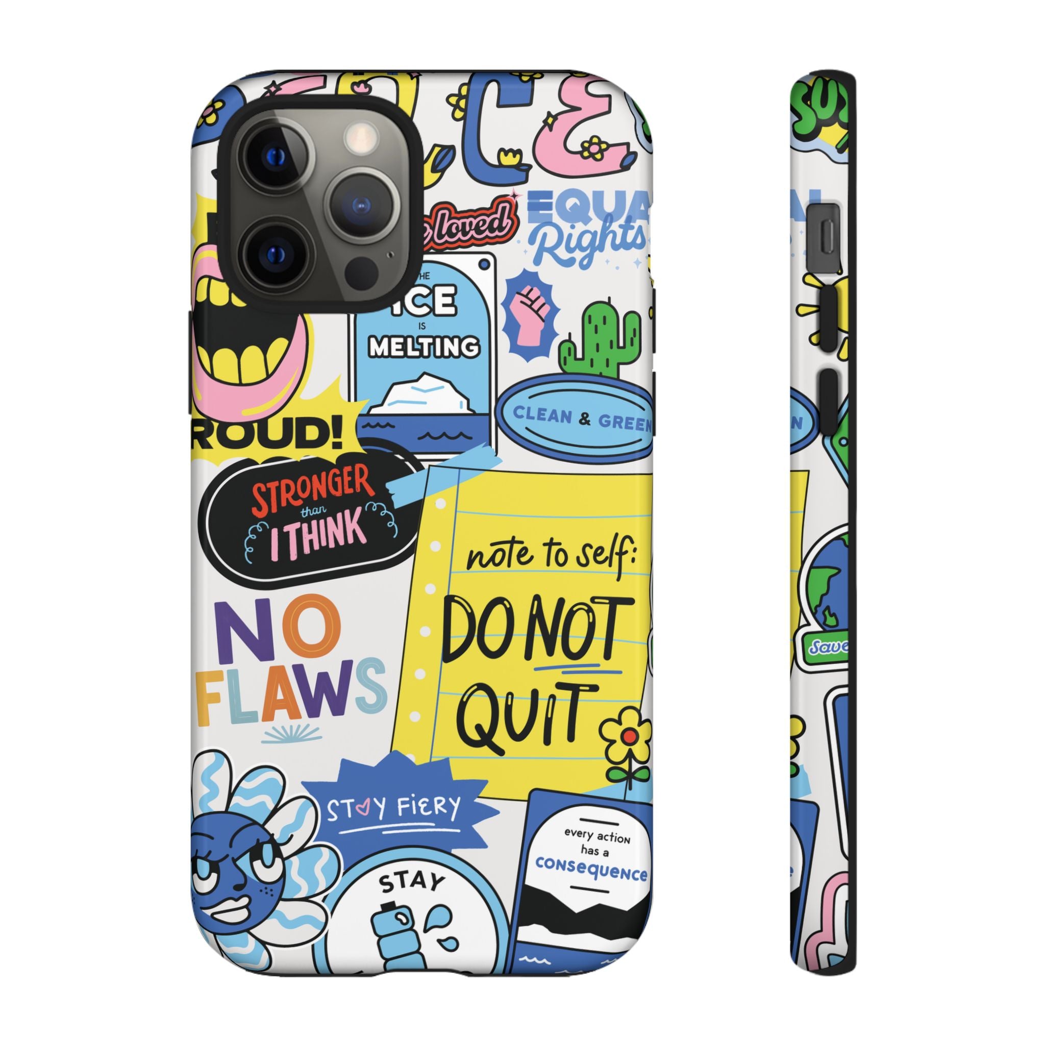 Sticker Collage Phone Case — Motivational "Do Not Quit" Protective Cover