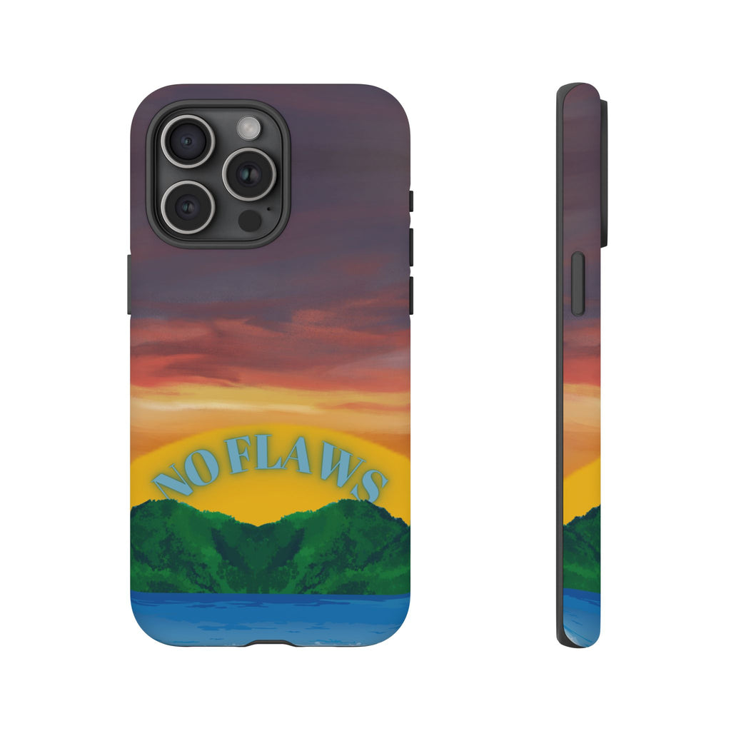Sunset 'No Flaws' Tough Phone Case — Tropical Beach Protective Cover