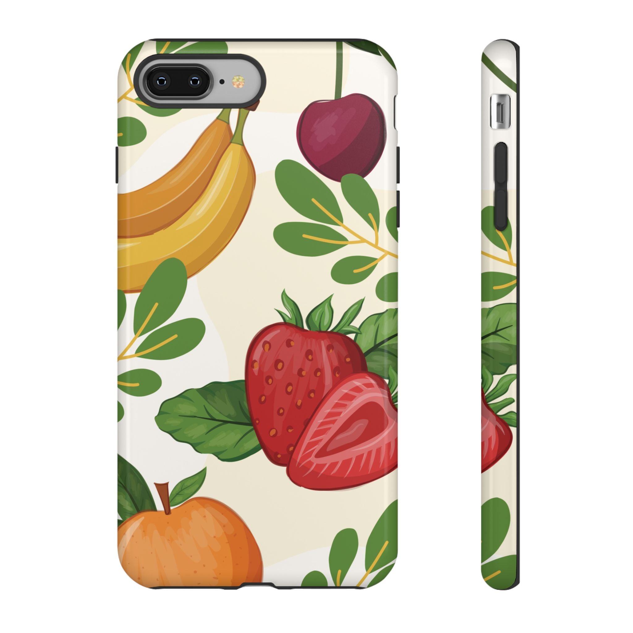 Fruit Pattern Tough Case — Floral Strawberry & Banana Phone Cover