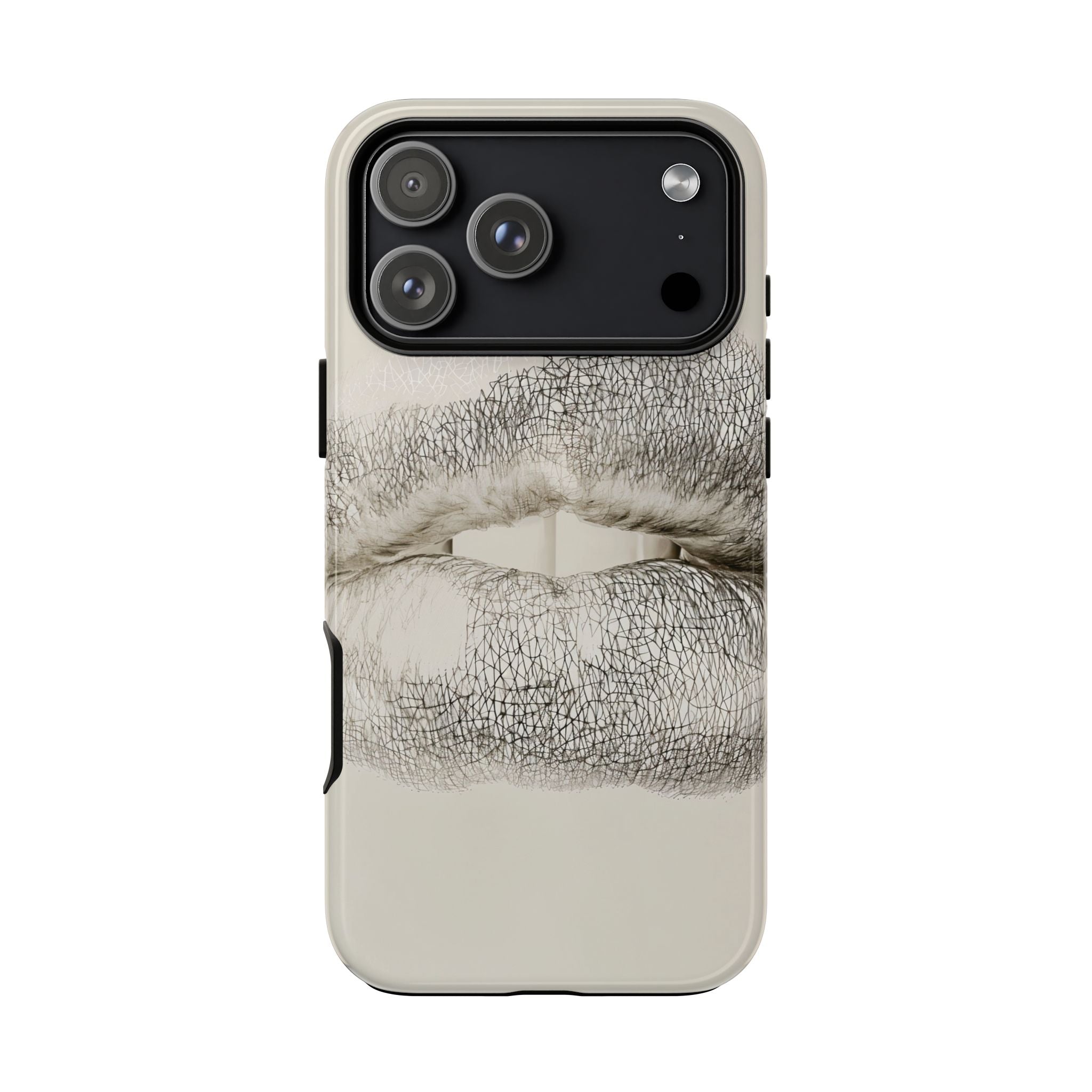 Kiss Print Tough Phone Case – Minimalist Lip Art Protective Cover