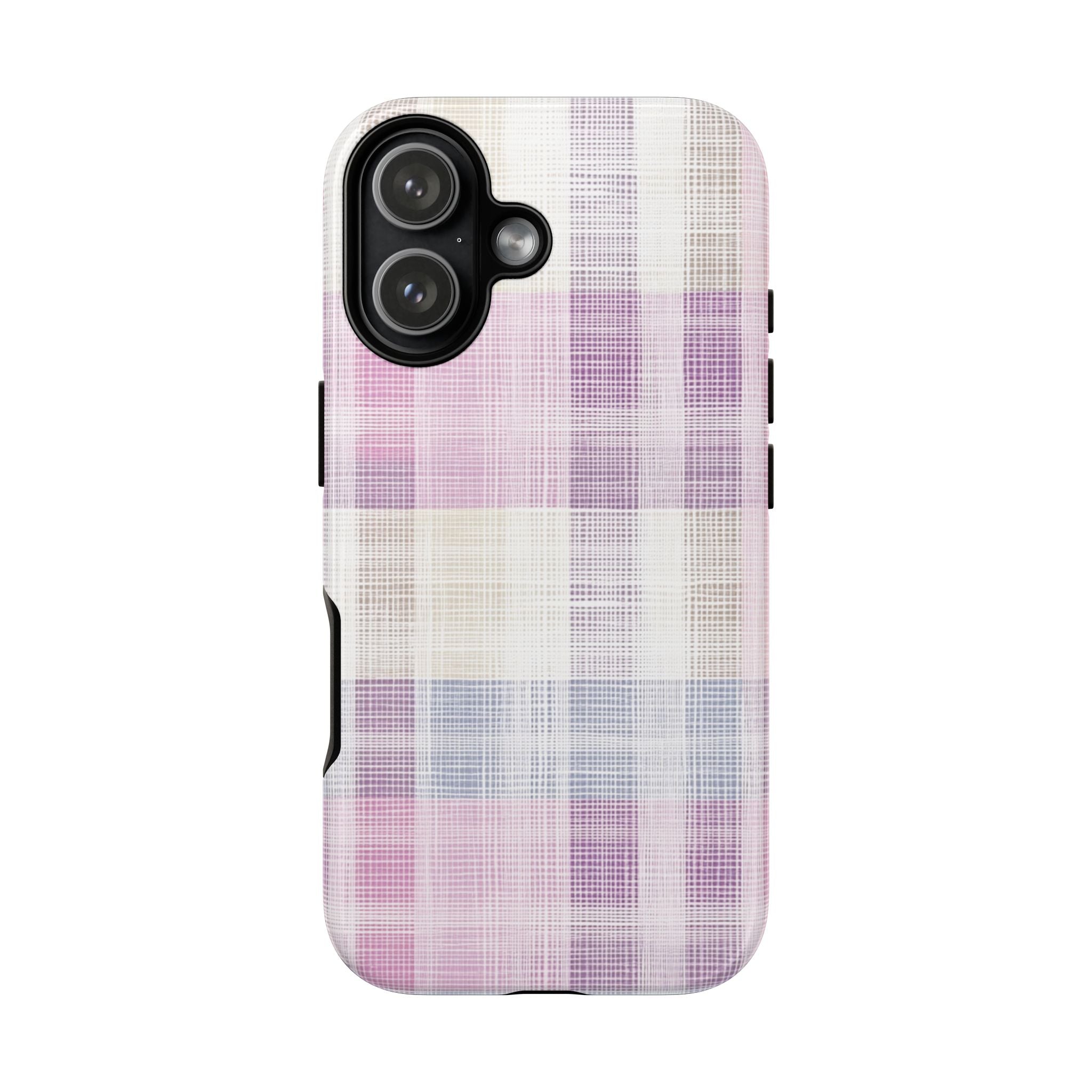 Pink Plaid Phone Case, Trendy Accessories, Birthday, Everyday Use, Tough Cases