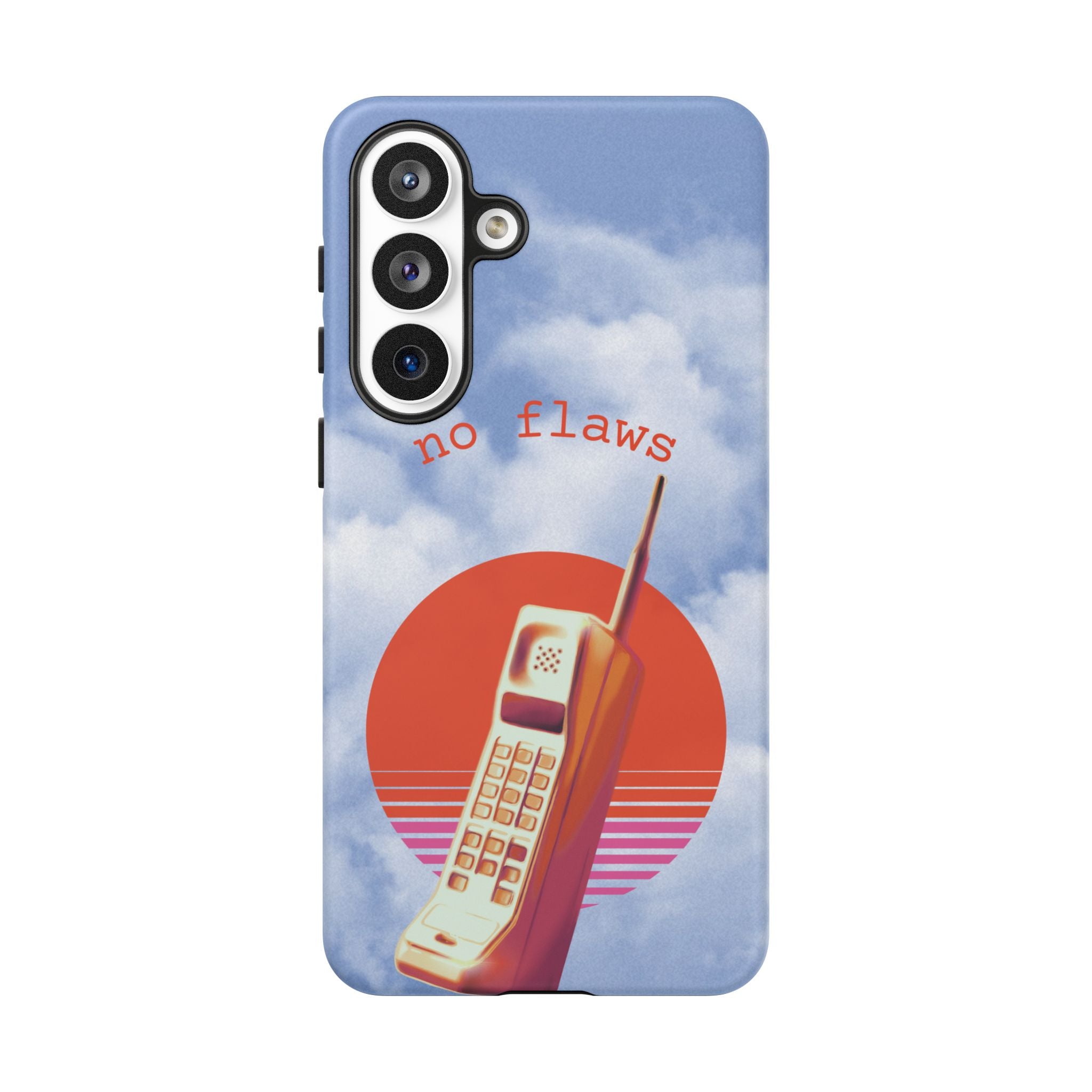 Retro “No Flaws” Phone Tough Case — Vintage 90s Aesthetic Protective Phone Case