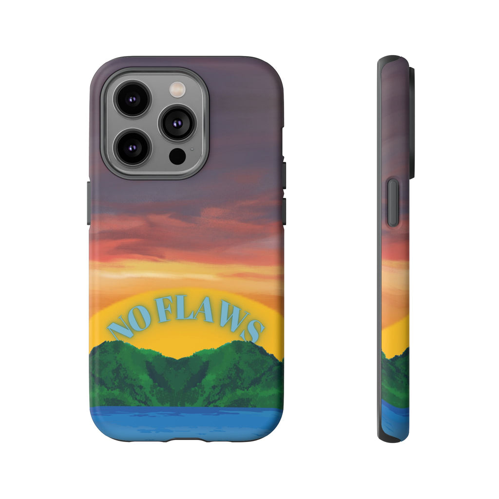Sunset 'No Flaws' Tough Phone Case — Tropical Beach Protective Cover