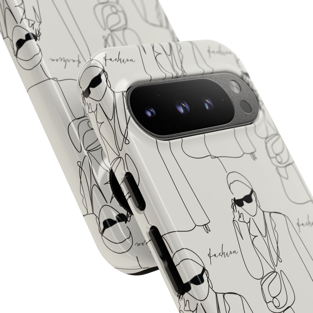 Fashion Sketch Phone Case — Minimalist Chic Designer Pattern