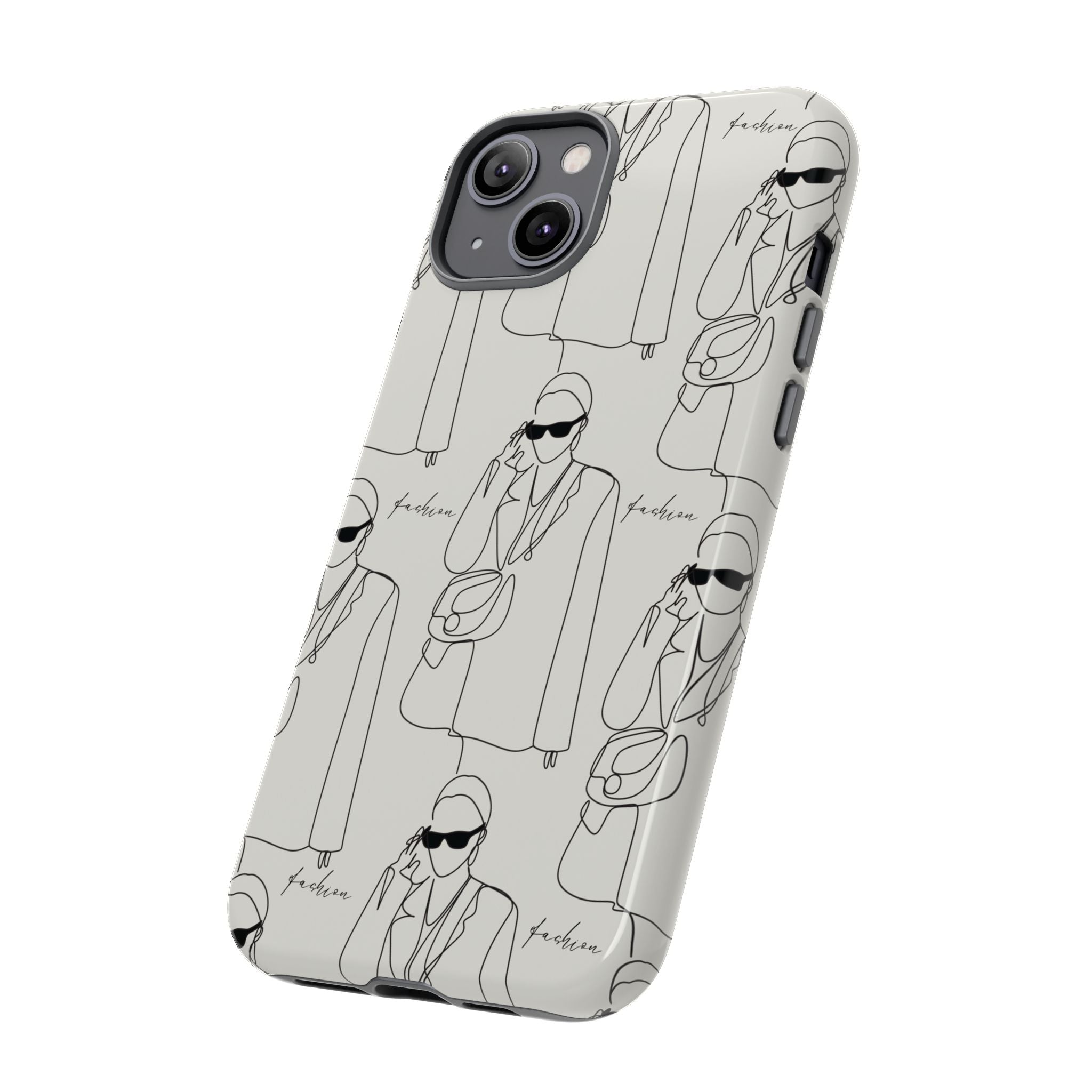 Fashion Sketch Phone Case — Minimalist Chic Designer Pattern
