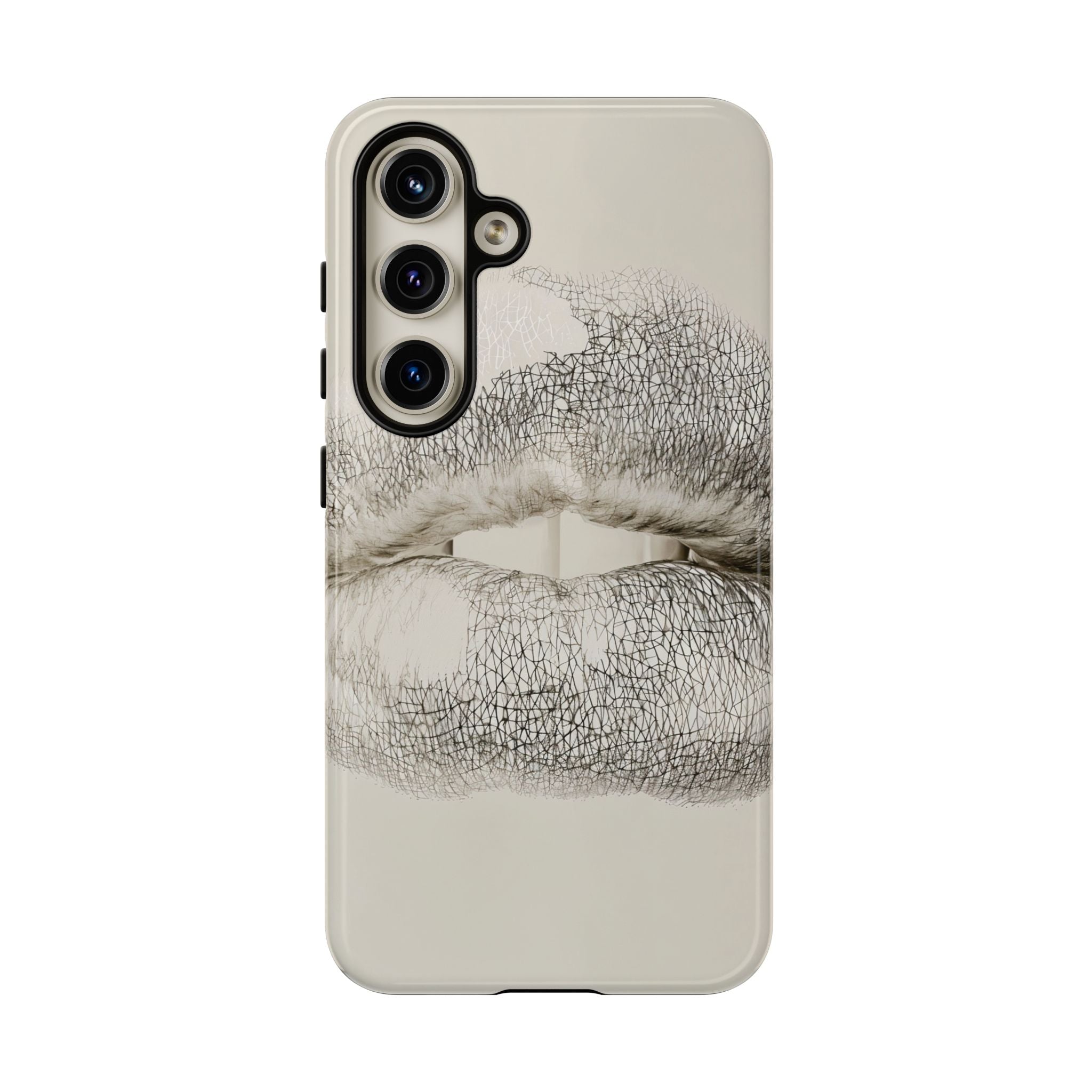 Kiss Print Tough Phone Case – Minimalist Lip Art Protective Cover