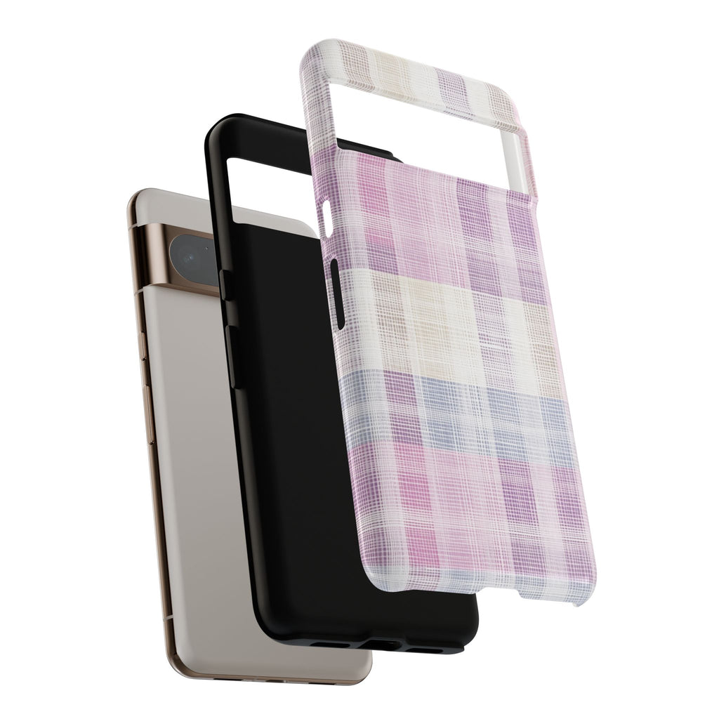 Pink Plaid Phone Case, Trendy Accessories, Birthday, Everyday Use, Tough Cases