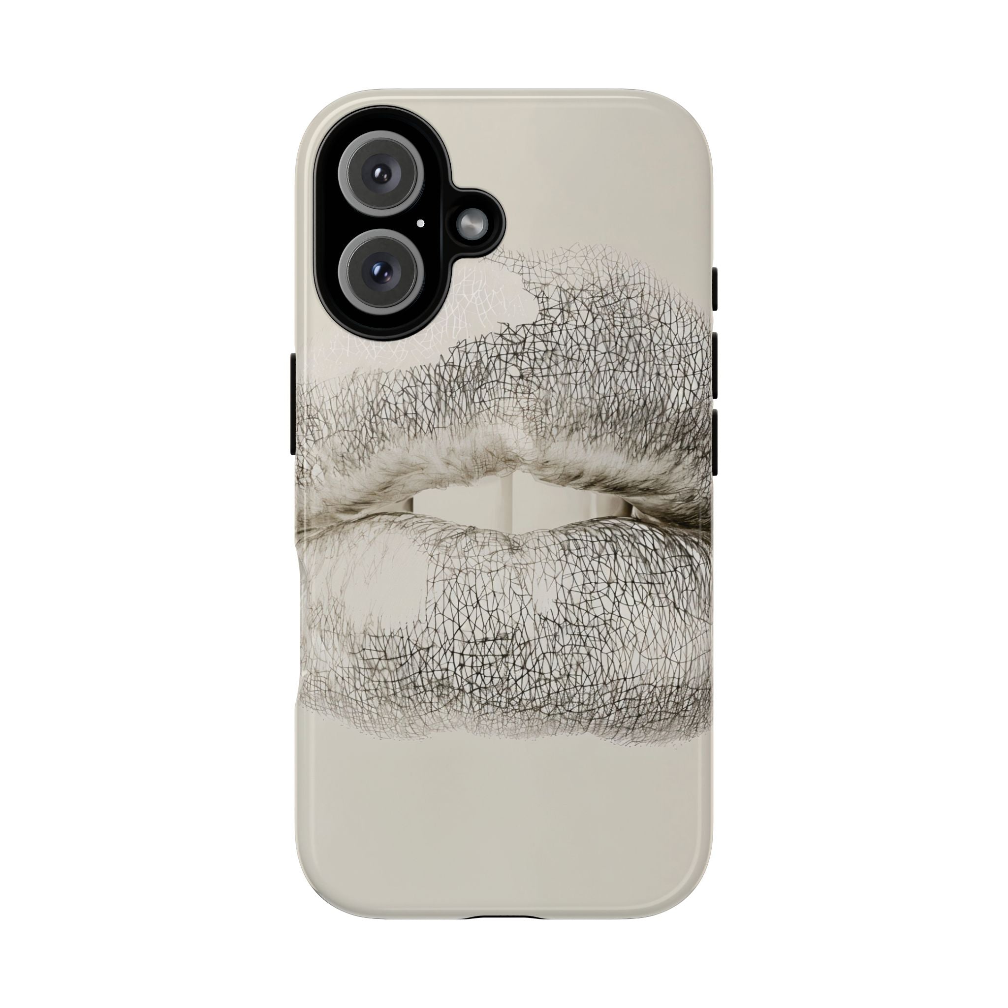 Kiss Print Tough Phone Case – Minimalist Lip Art Protective Cover