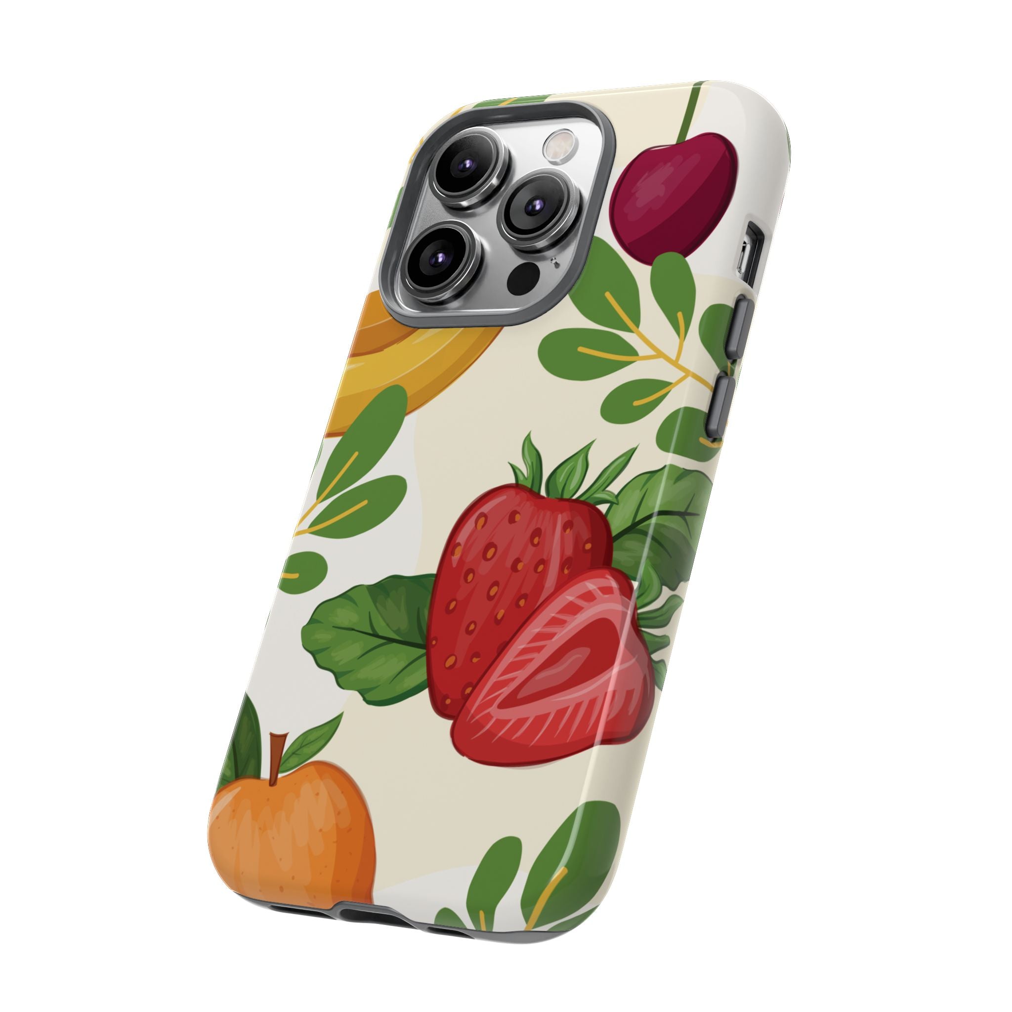 Fruit Pattern Tough Case — Floral Strawberry & Banana Phone Cover