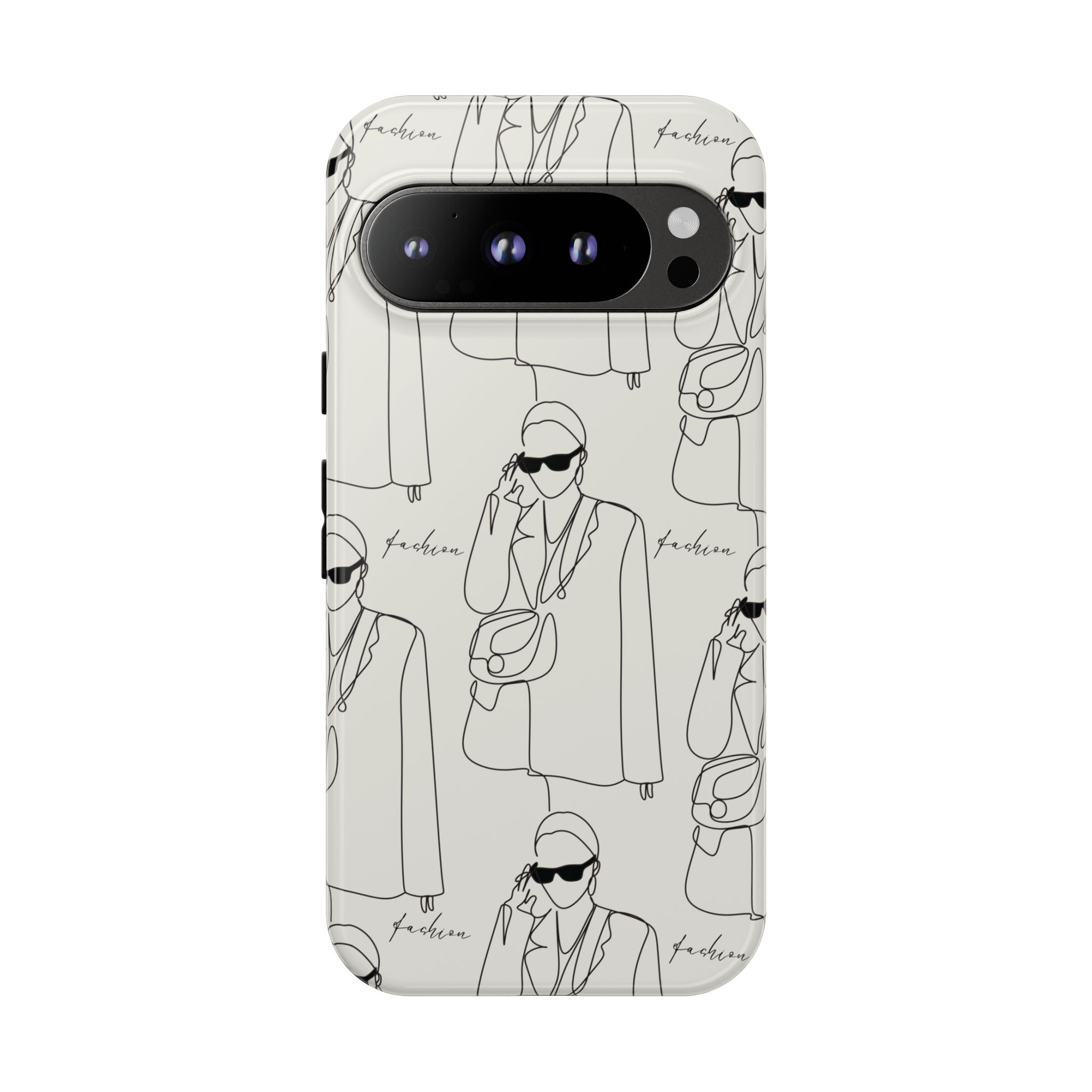Fashion Sketch Phone Case — Minimalist Chic Designer Pattern