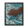 Swimming Chocolate Lab
