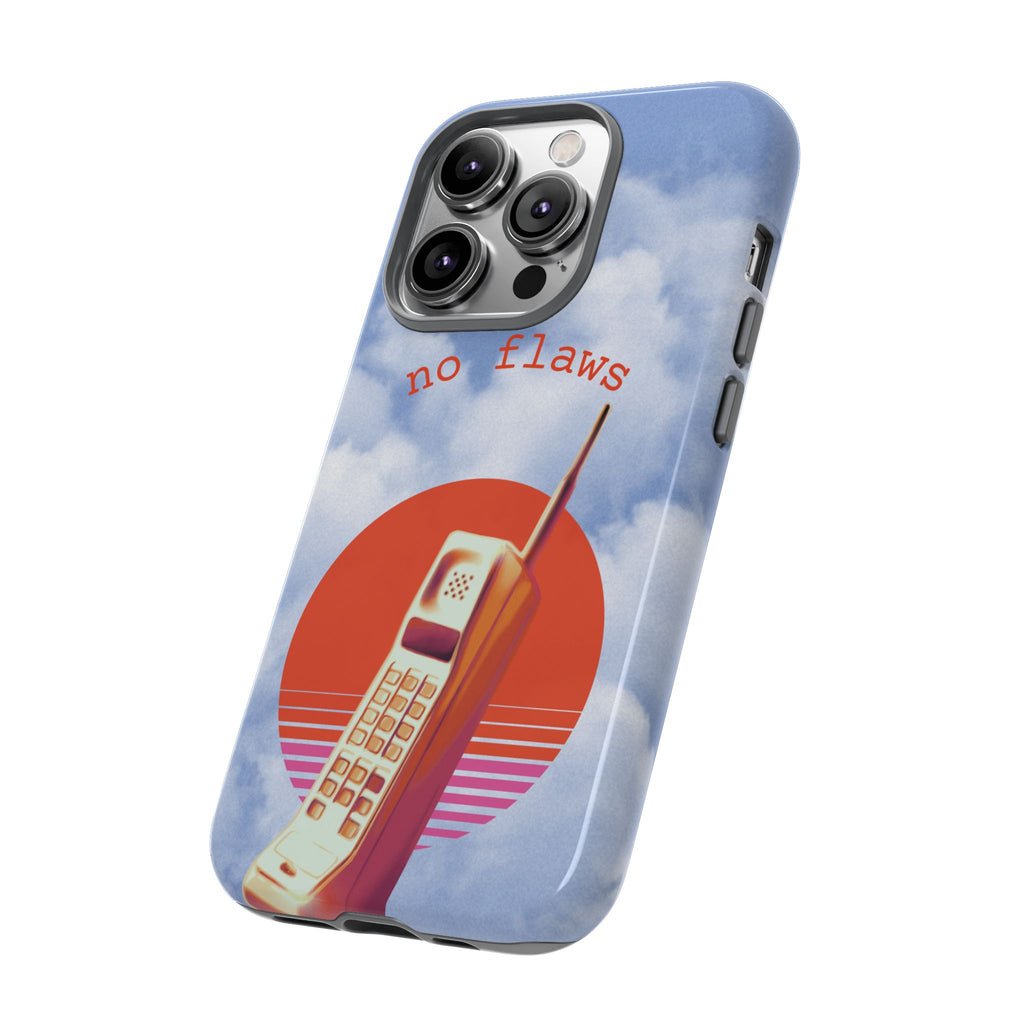 Retro “No Flaws” Phone Tough Case — Vintage 90s Aesthetic Protective Phone Case