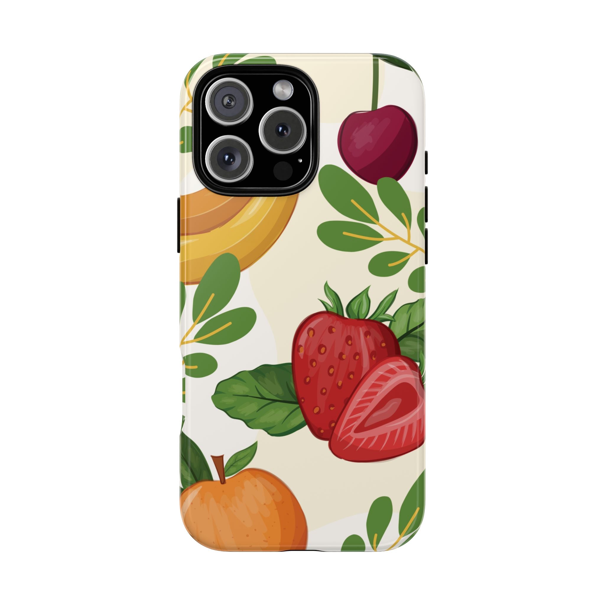 Fruit Pattern Tough Case — Floral Strawberry & Banana Phone Cover