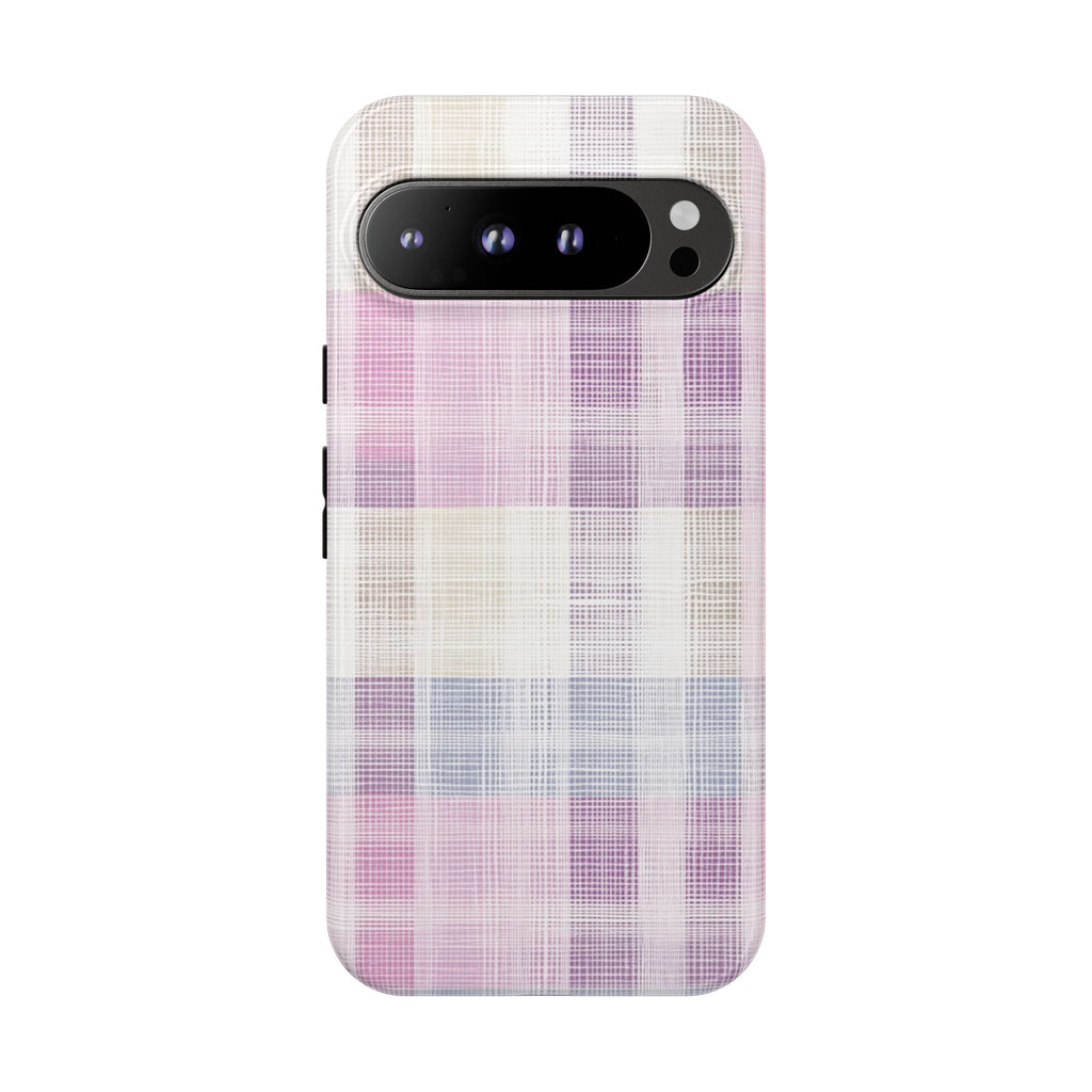 Pink Plaid Phone Case, Trendy Accessories, Birthday, Everyday Use, Tough Cases