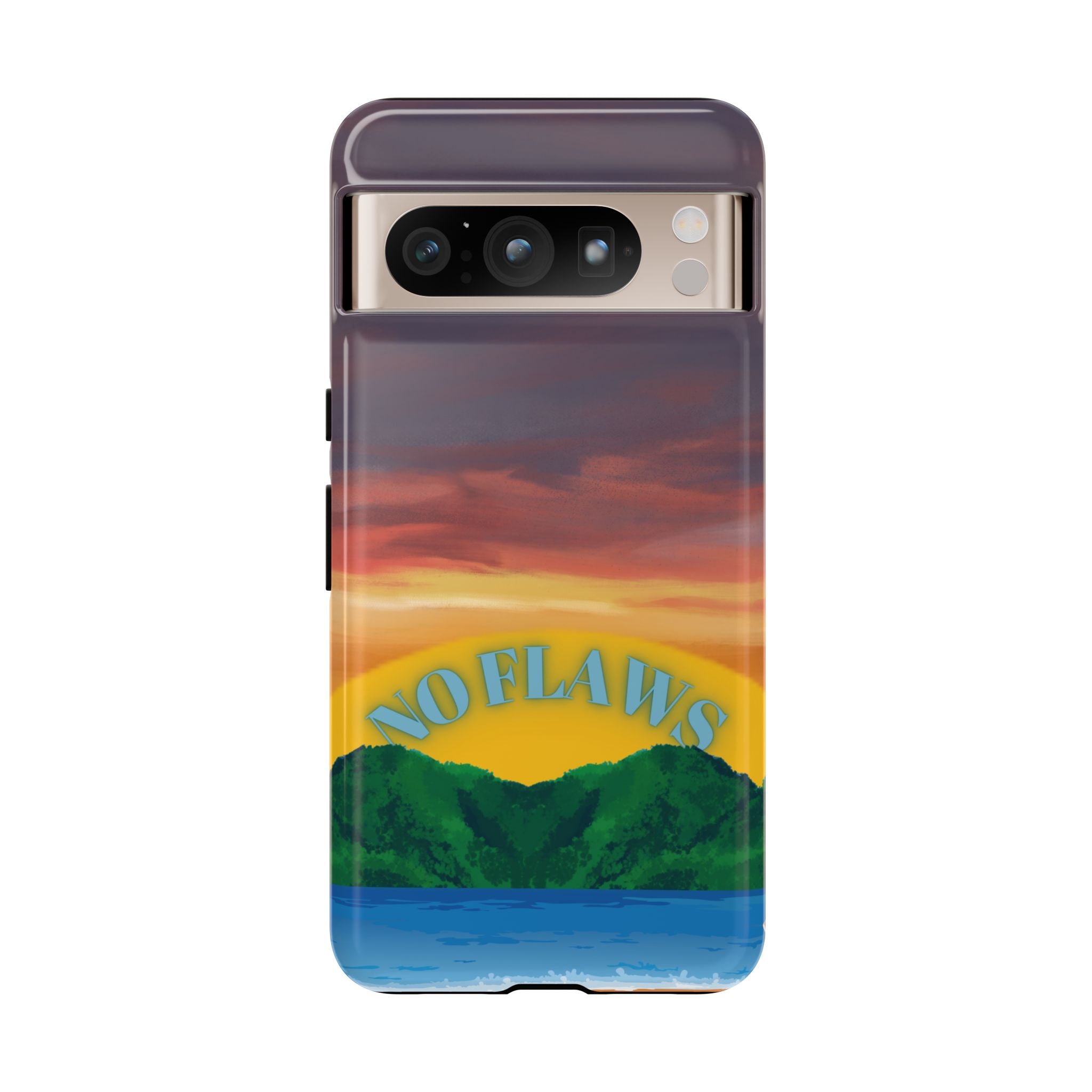 Sunset 'No Flaws' Tough Phone Case — Tropical Beach Protective Cover