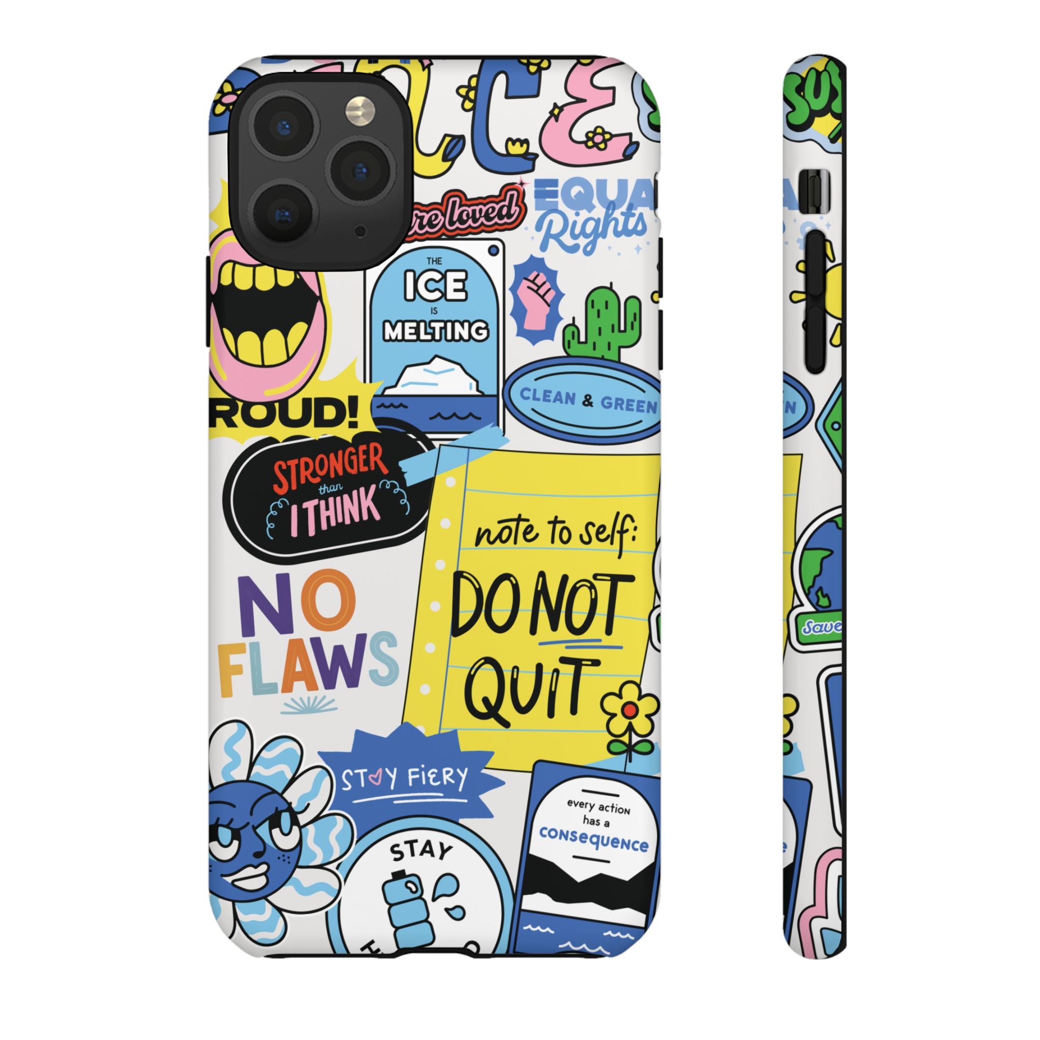 Sticker Collage Phone Case — Motivational "Do Not Quit" Protective Cover