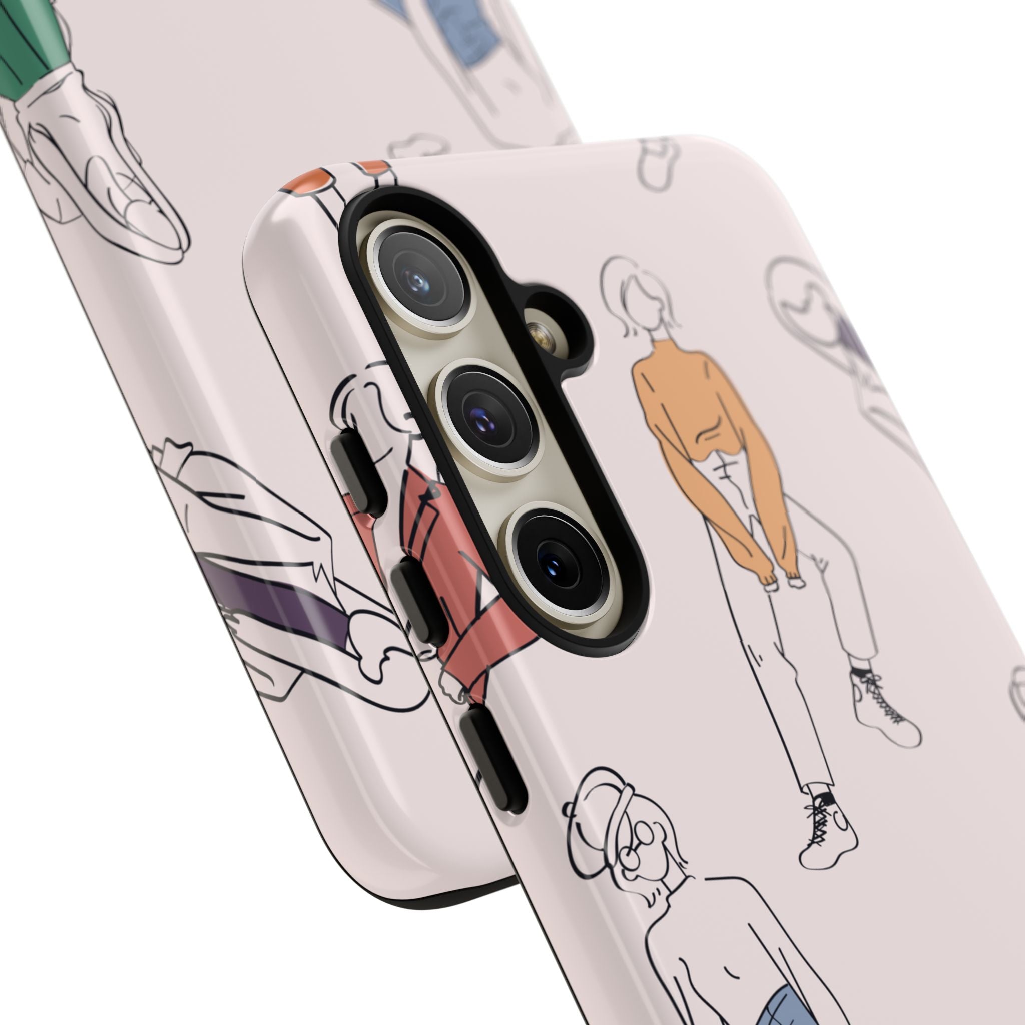 Dancing Women Pattern Phone Case — Chic Pastel Protective Phone Cover